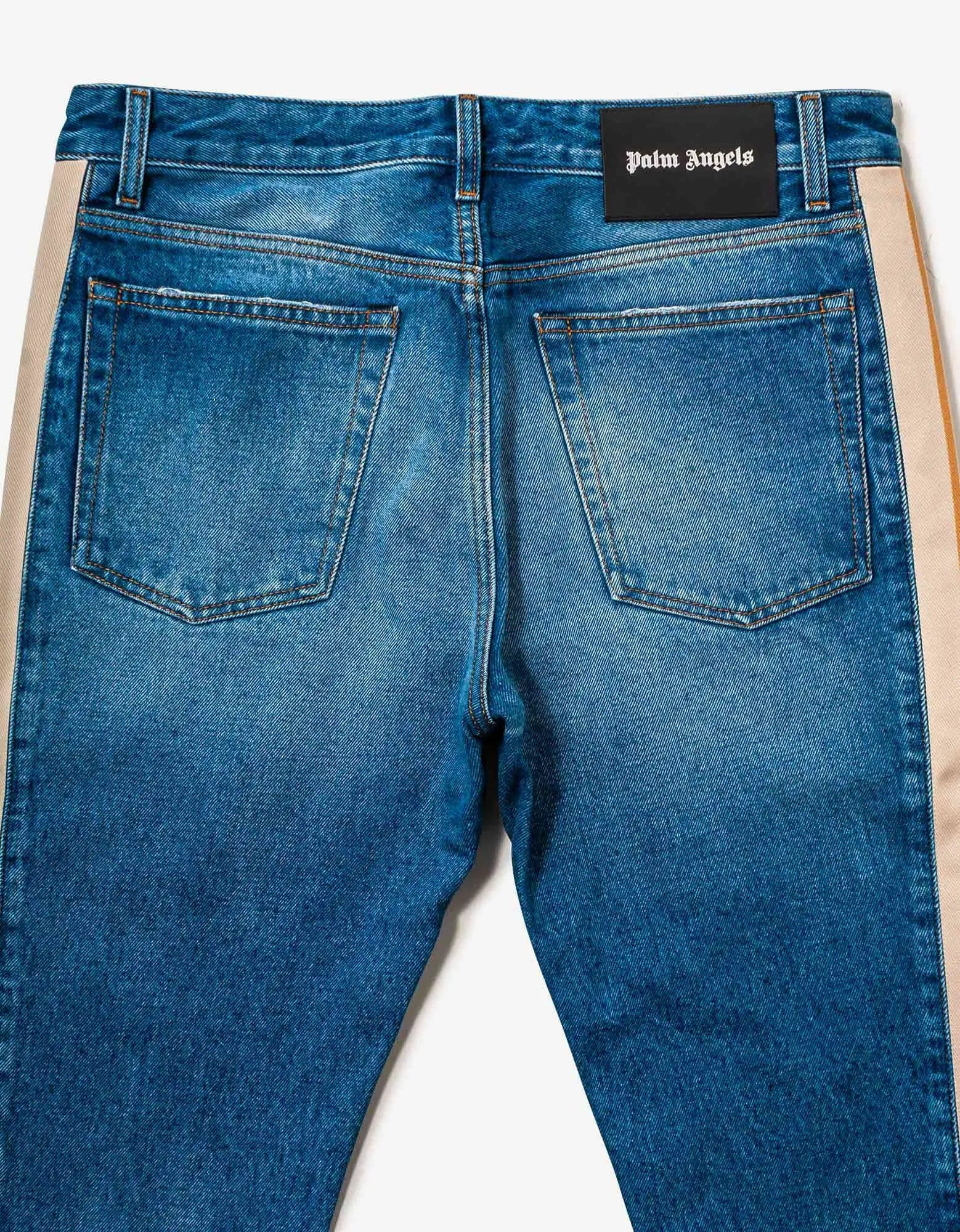 Palm Angels Blue Side-Stripe Jeans - 5