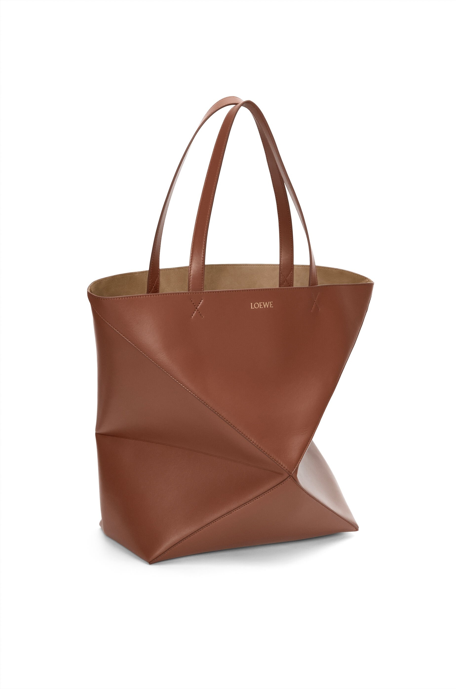 XL Puzzle Fold Tote in shiny calfskin - 2