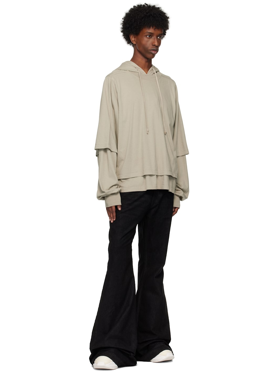 【RICK OWENS】DRKSHDW ホワイト Porterville Hustler フーディ Rick Owens DRKSHDW Off-White Porterville Hustler Hoodie