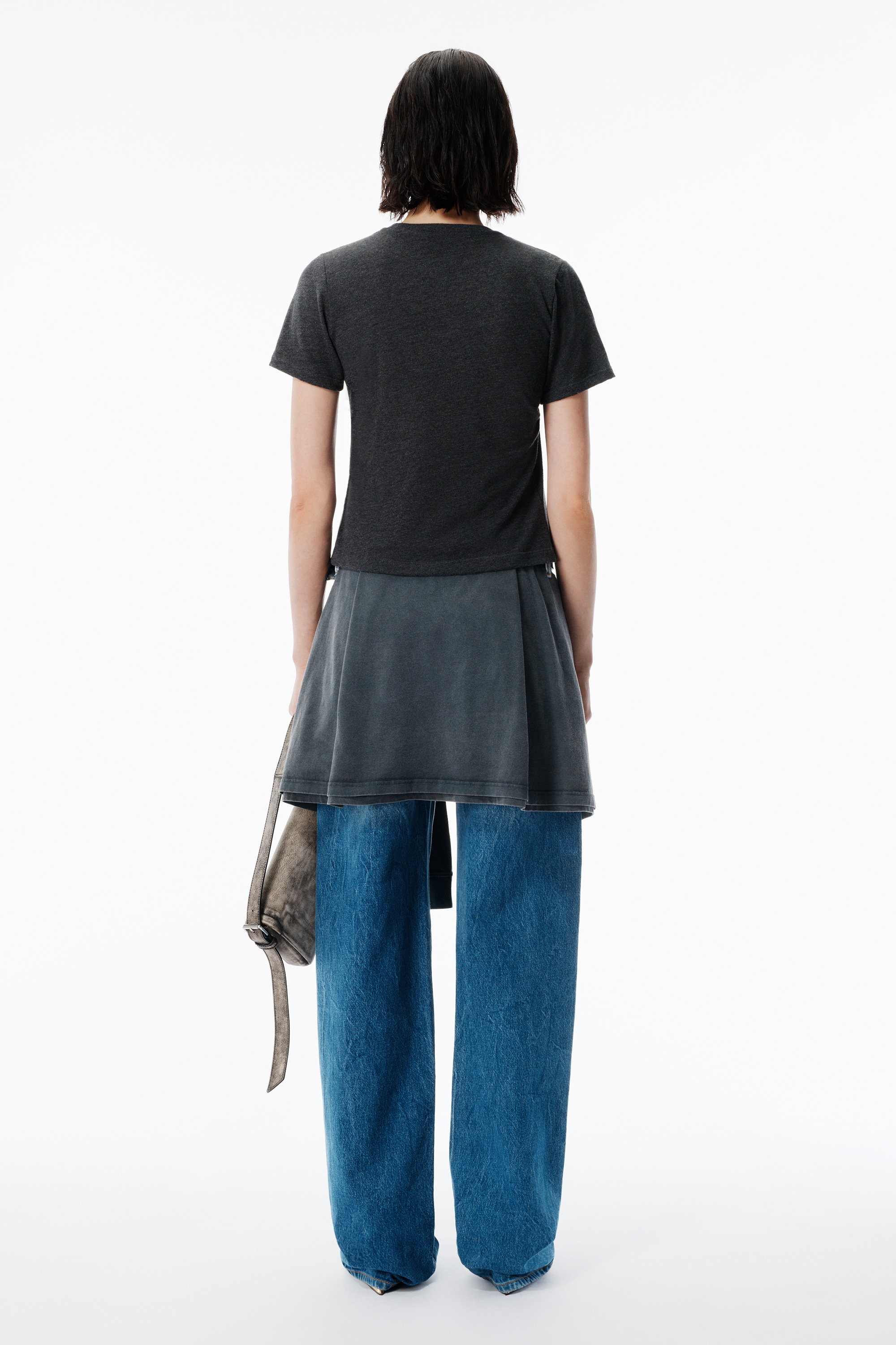 Black Burnout Sheer Jersey Tee - 4