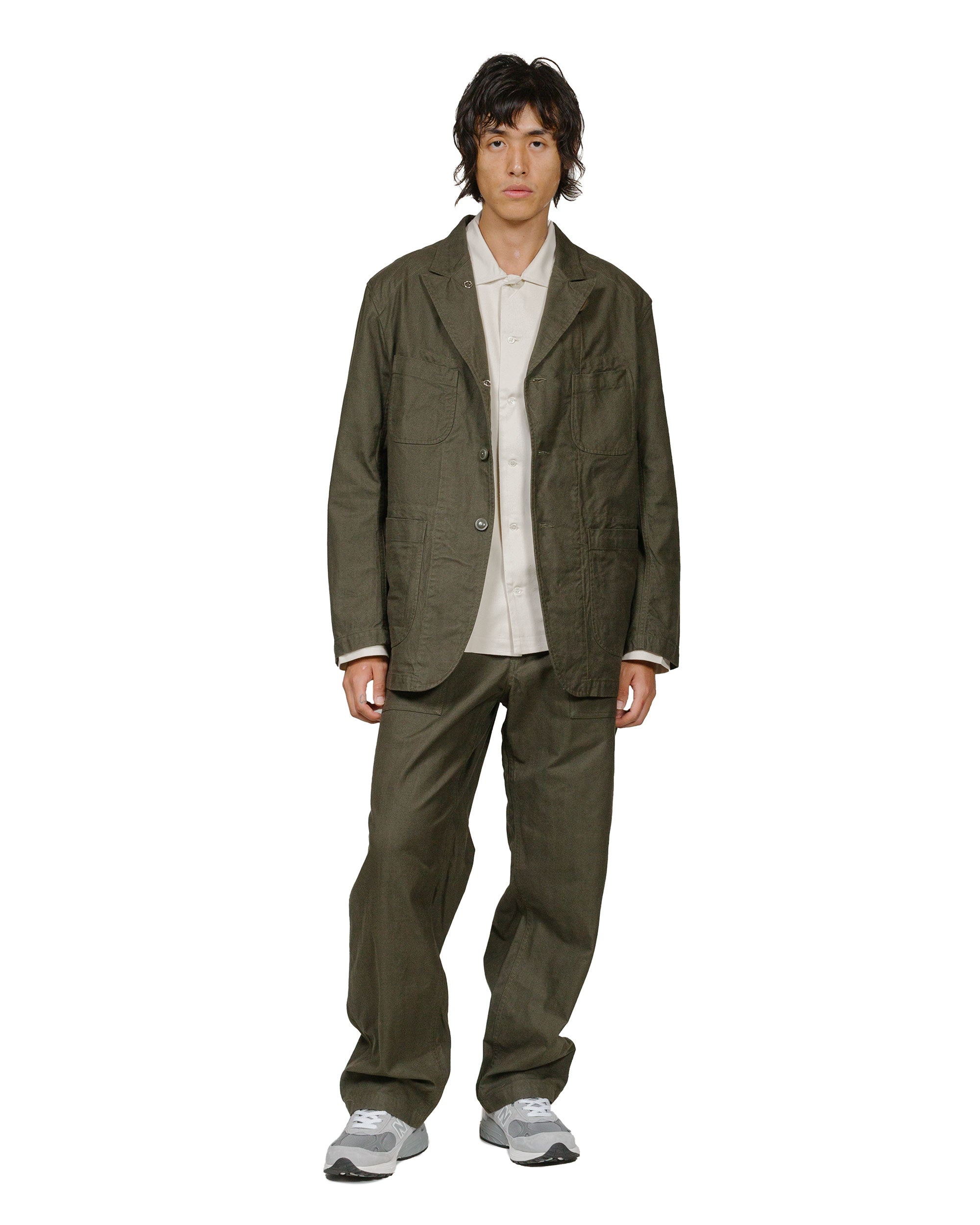 Fatigue Pant Olive Cotton Brushed Herringbone - 4