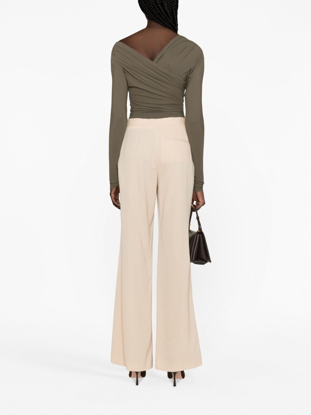 tailored flared stretch-wool trousers - 4