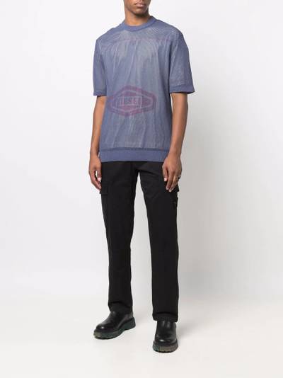 Diesel logo-print mesh T-shirt outlook