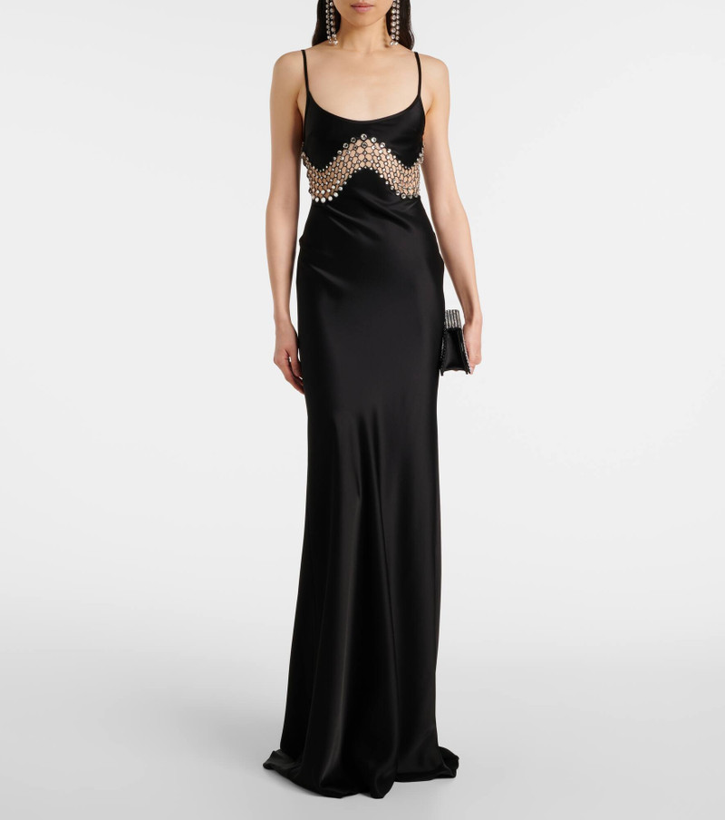 David Koma Embellished satin gown outlook