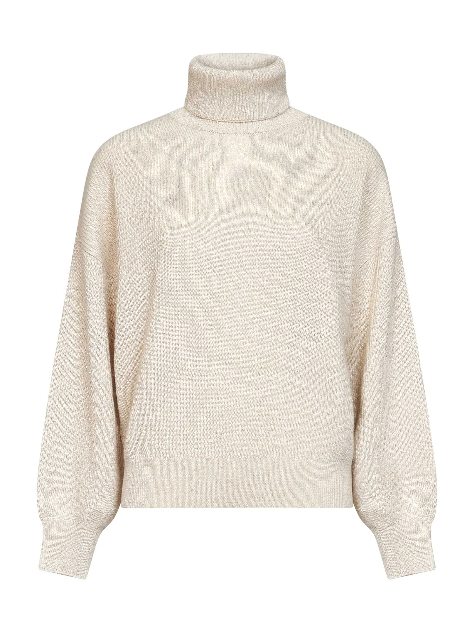 Butter lamé cashmere blend knit turtleneck sweater - 1