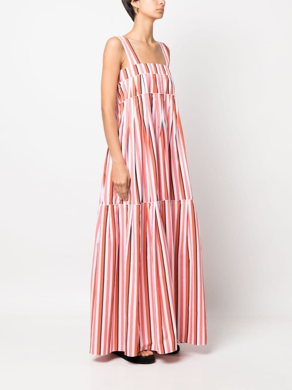 sleeveless striped long dress - 3