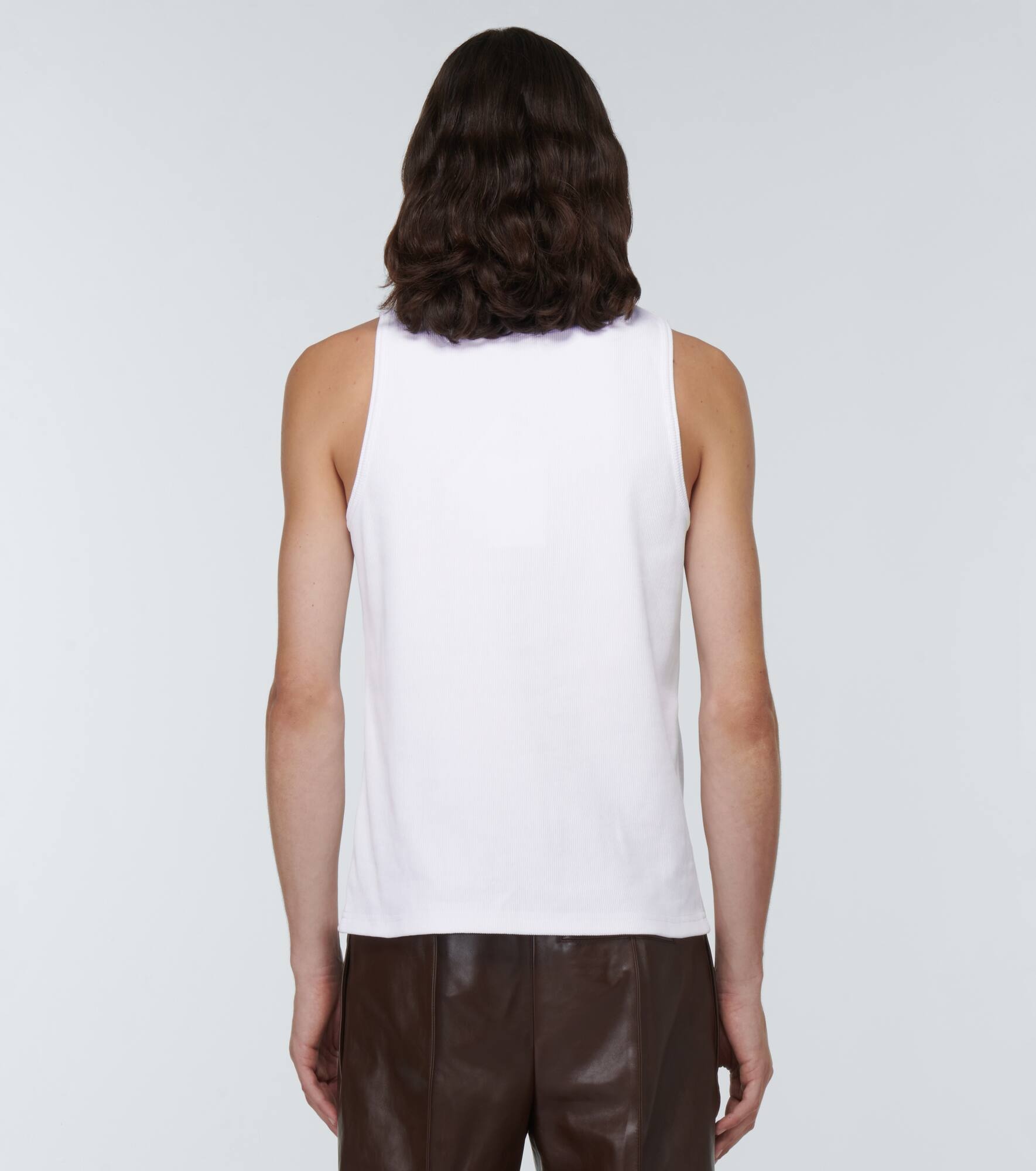 Ribbed-knit cotton-blend tank top - 4