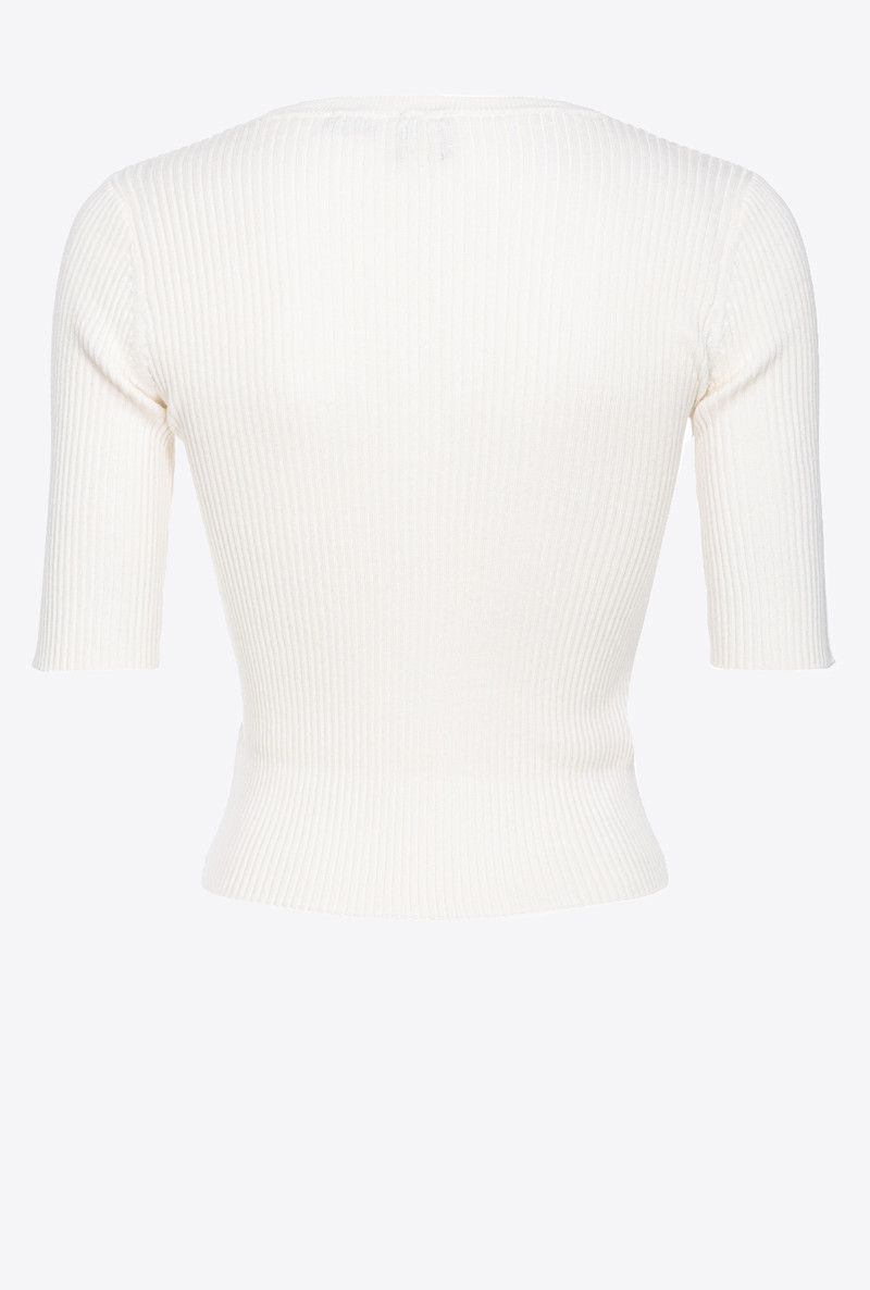 RIBBED SWEATER WITH TRANSPARENT LOVE BIRDS LOGO 6