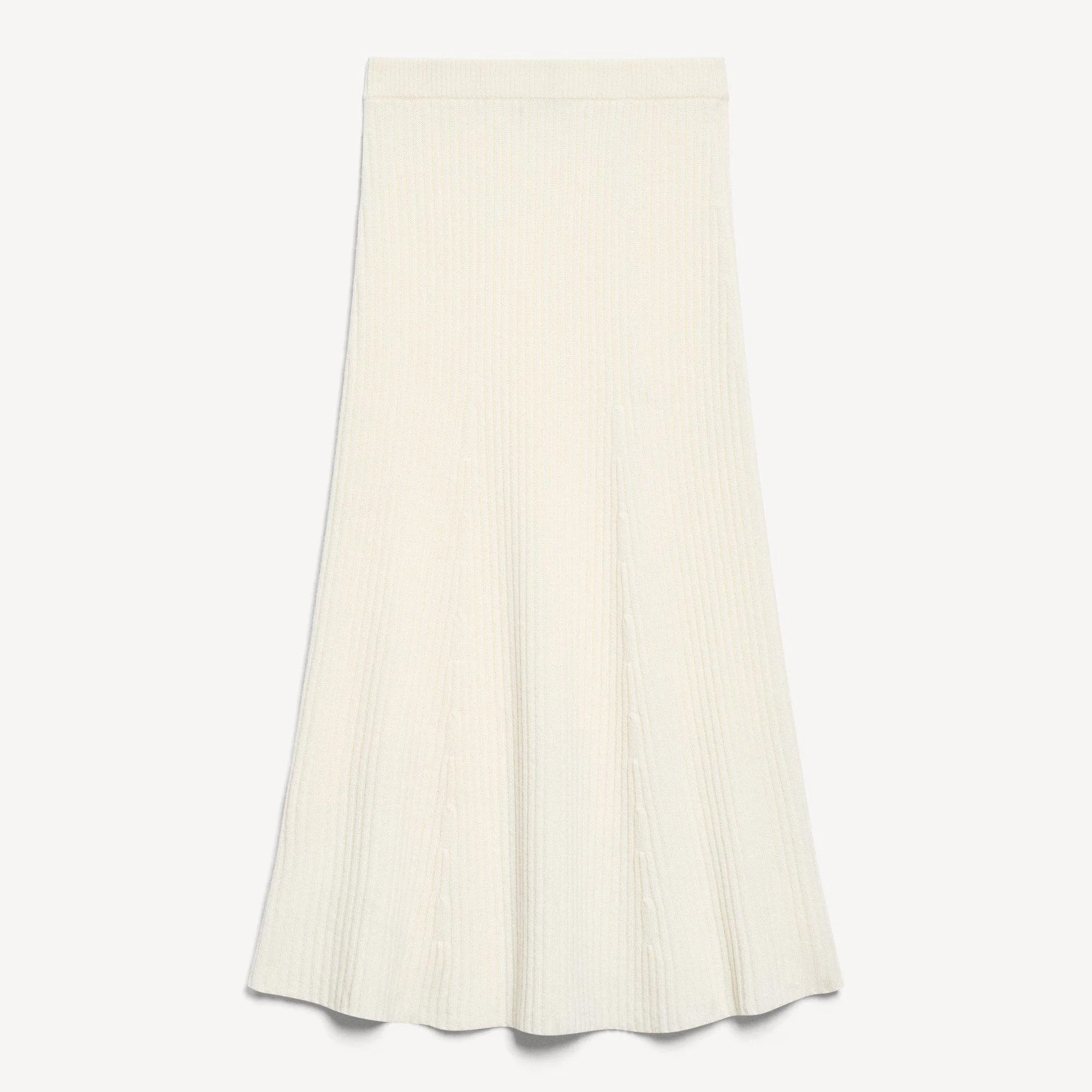 Ribbed Skirt in Felted Wool-Cashmere - 1