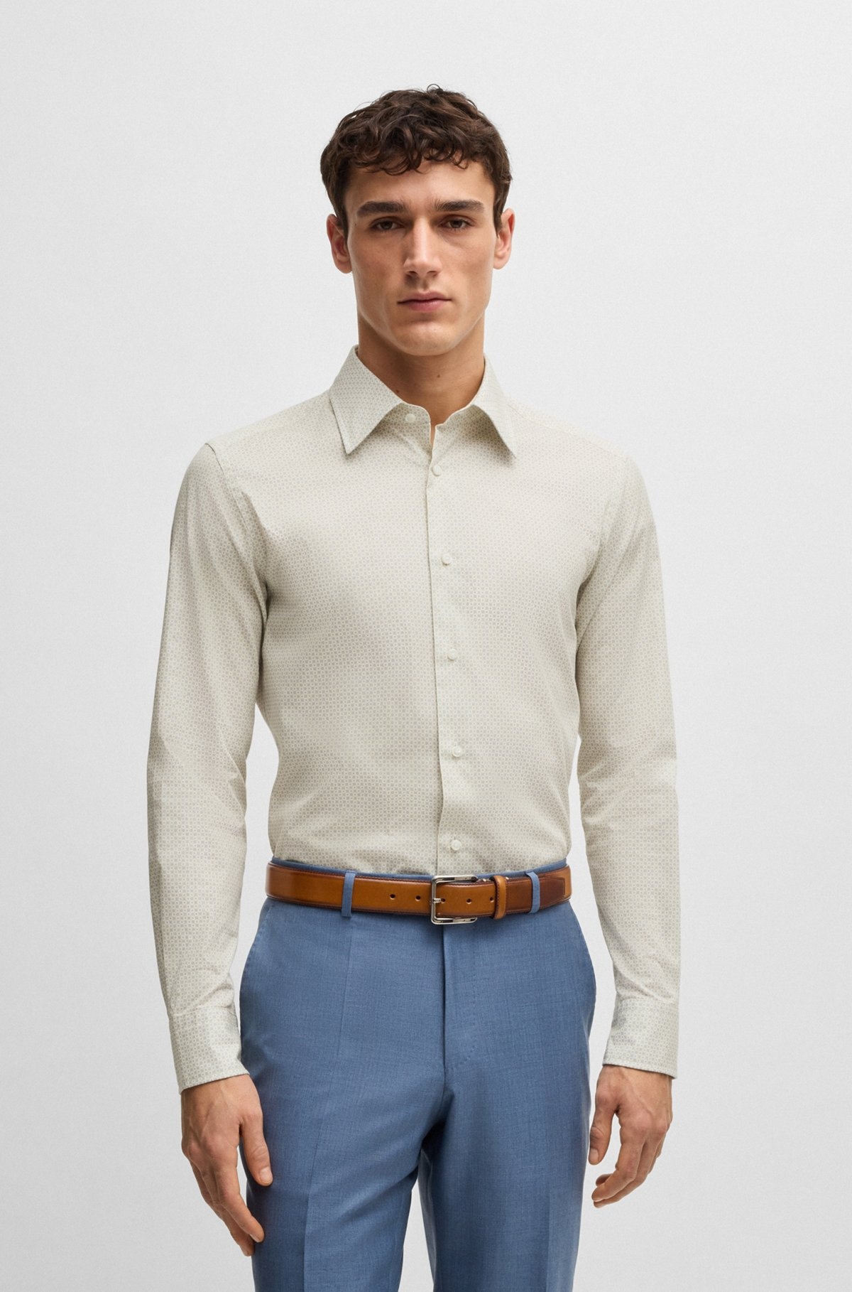 SLIM-FIT SHIRT IN ITALIAN-MADE PRINTED COTTON - 2