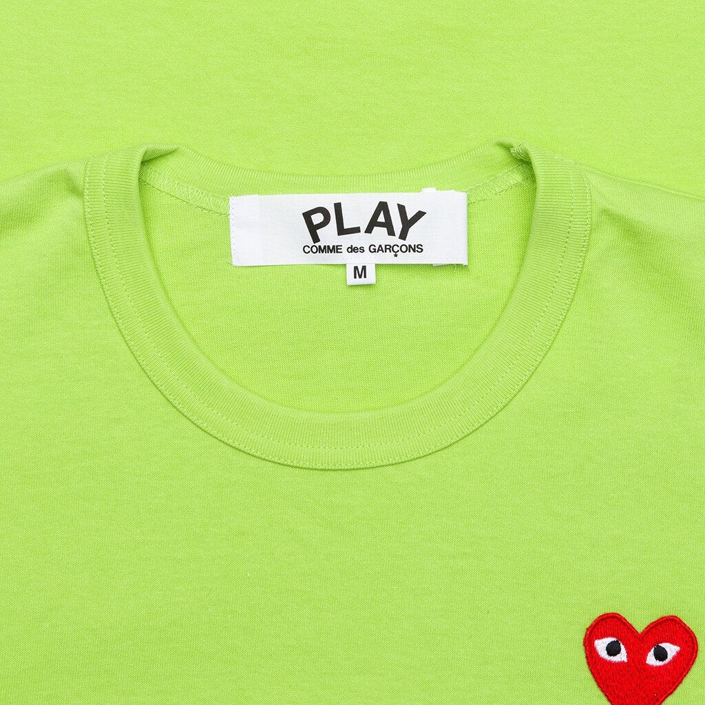 COMME DES GARCONS PLAY PASTELLE WOMEN'S RED EMBLEM T-SHIRT - GREEN - 3