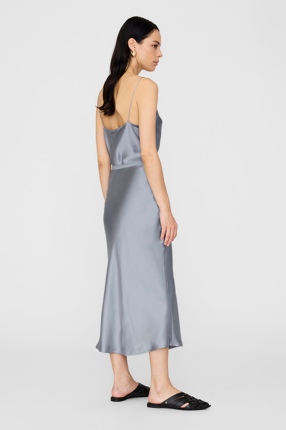 Bar Silk Skirt - Pastel Blue - 3