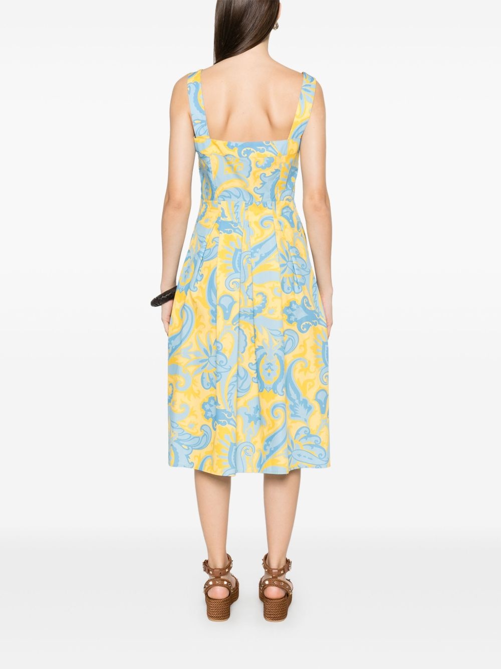 printed cotton midi dress - 4
