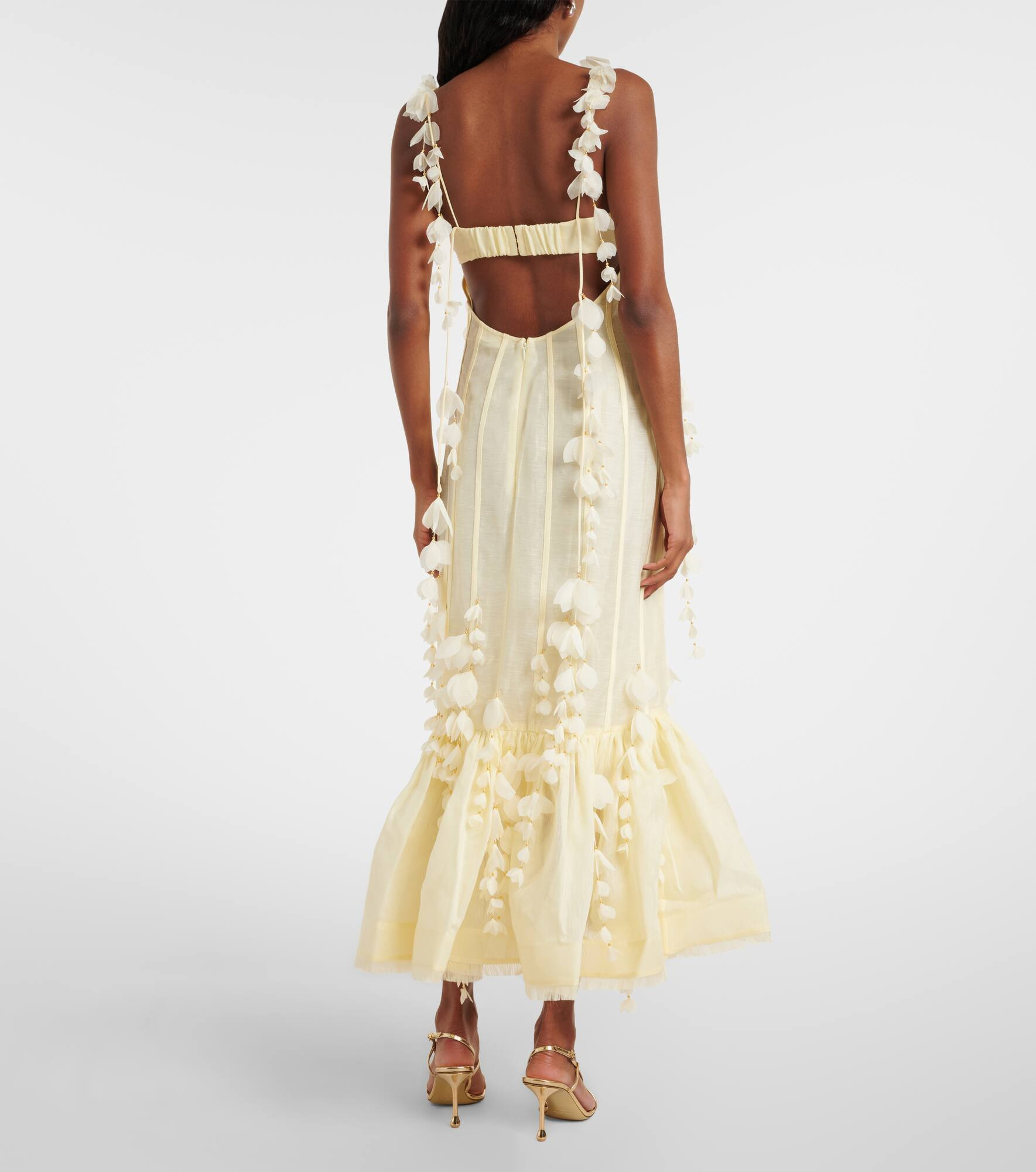 Dawning linen and silk midi dress - 3