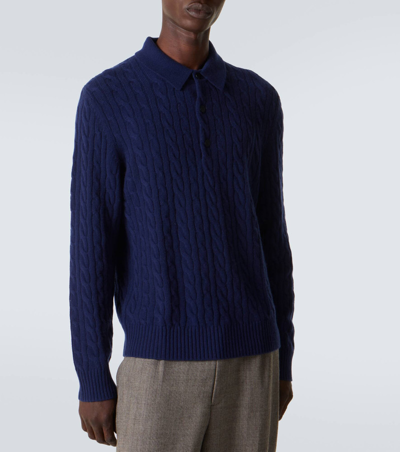 Cable-knit cashmere polo sweater 3