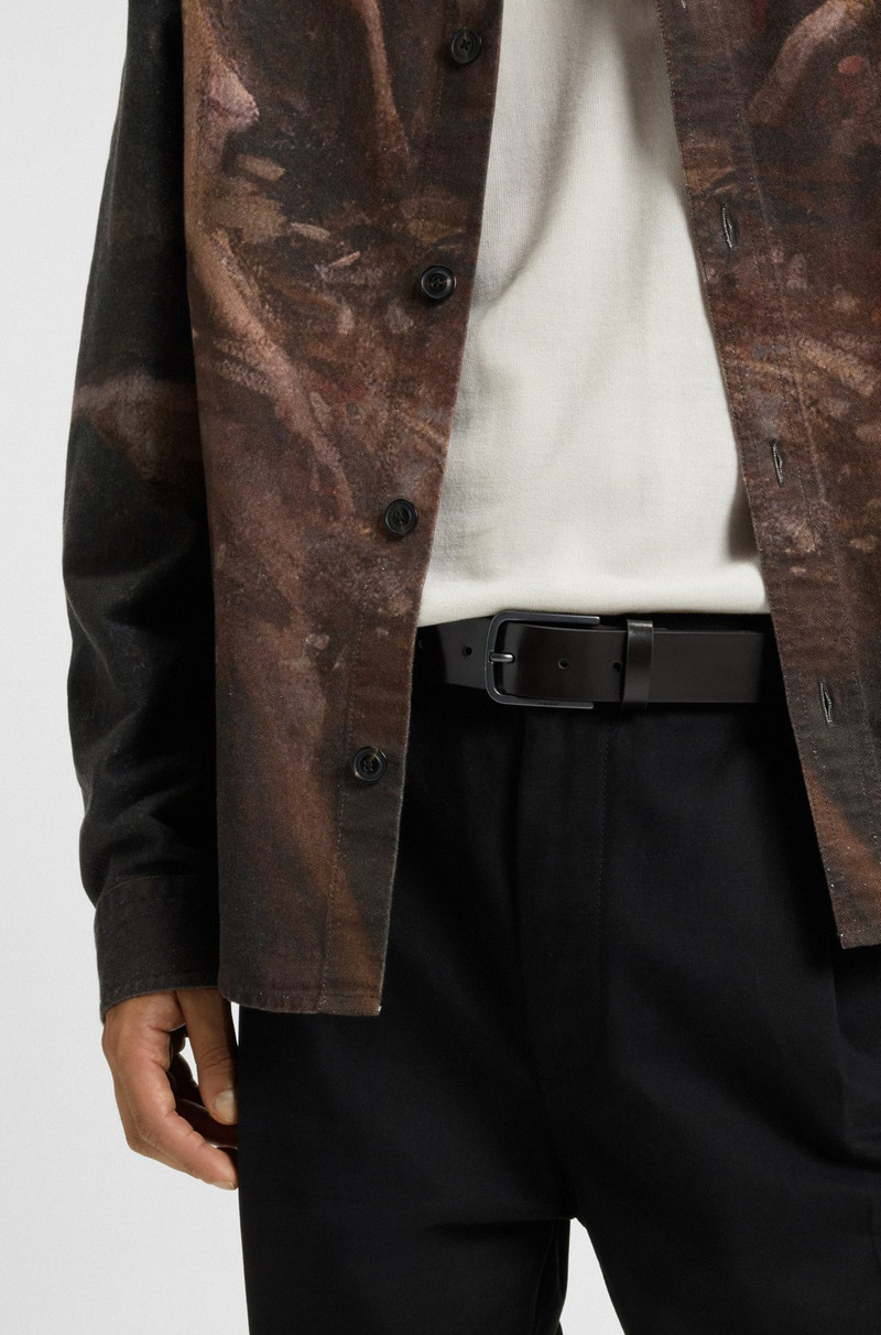 HUGO ITALIAN-MADE BELT IN BRUSH-OFF LEATHER outlook