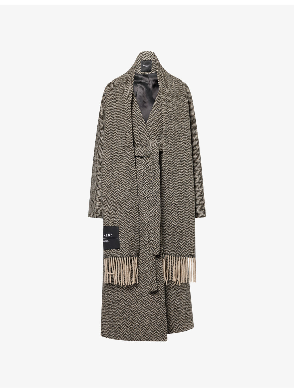 Zenica Chevron-Print Wool-Blend Coat - 1