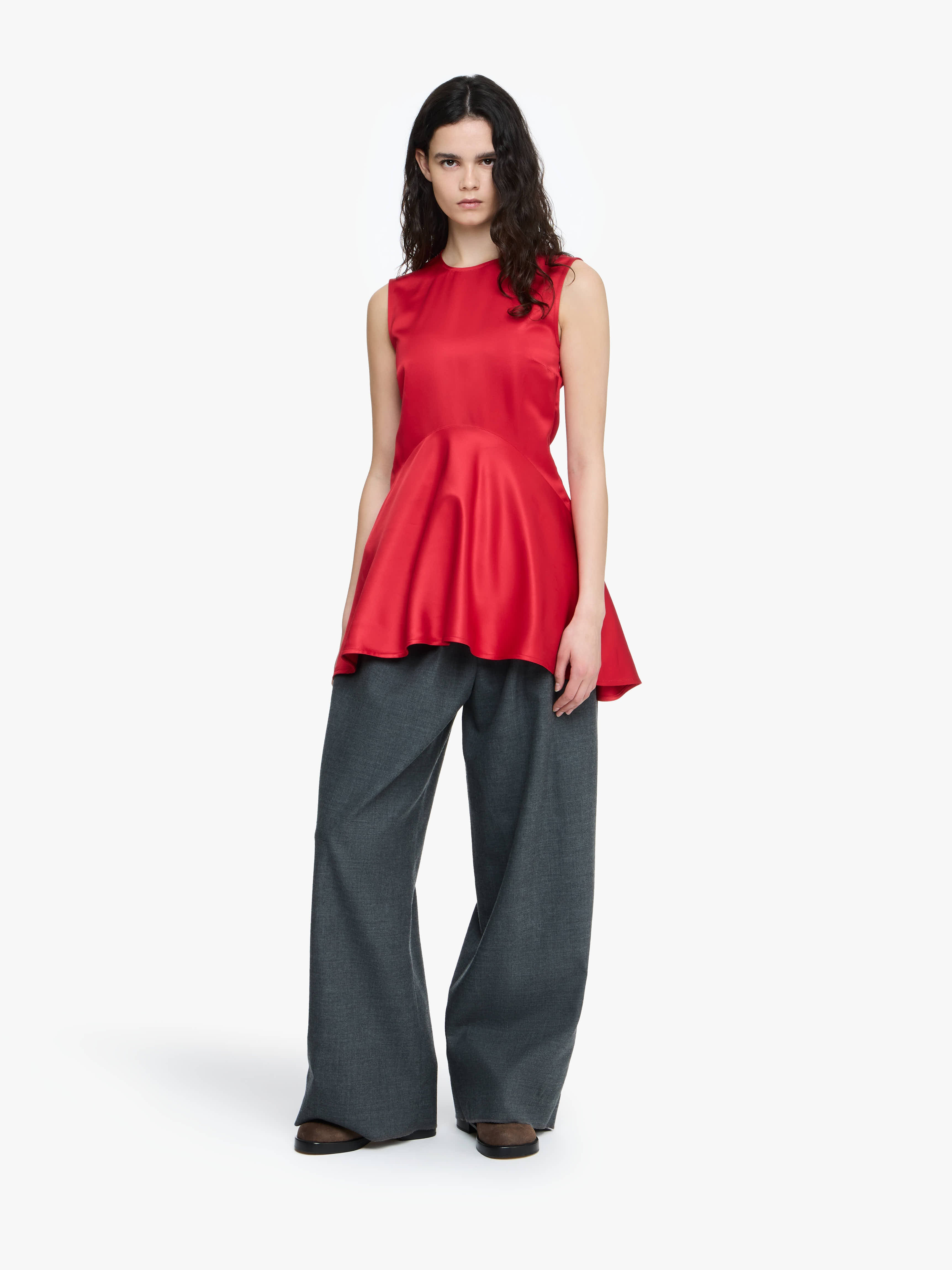 DRAPED HEM SLEEVELESS TOP - 2