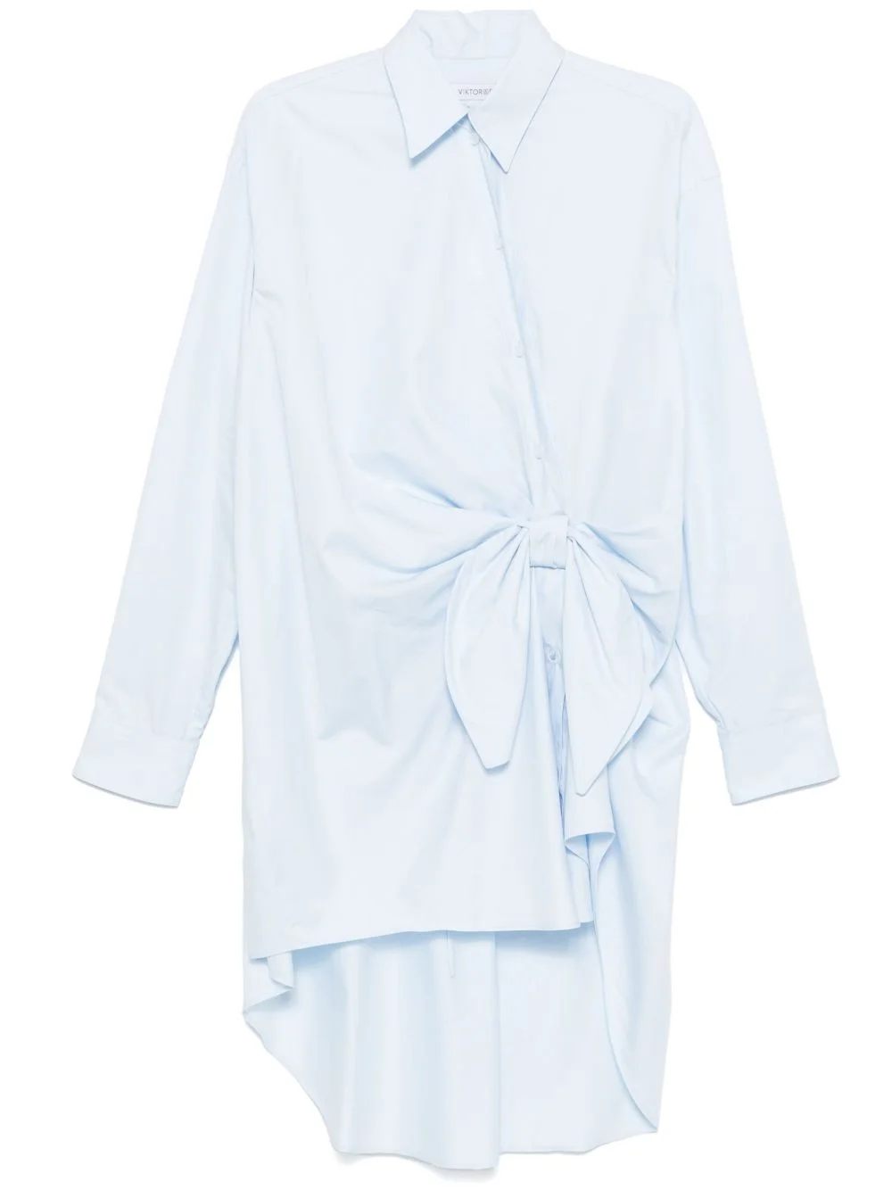 knotted mini shirt dress - 1