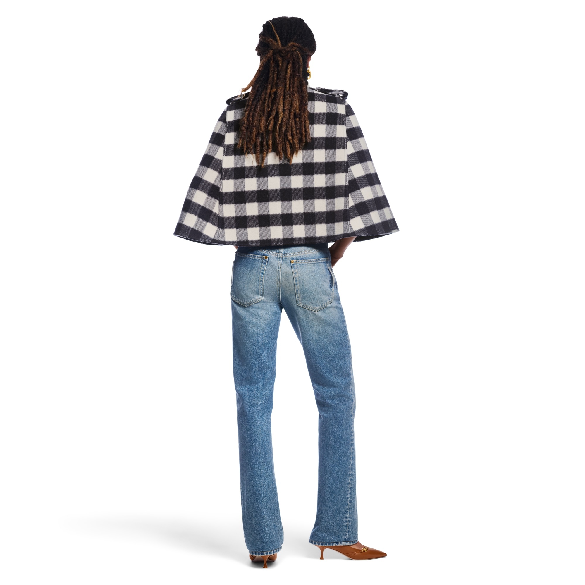 Double Face Check Cape - 5