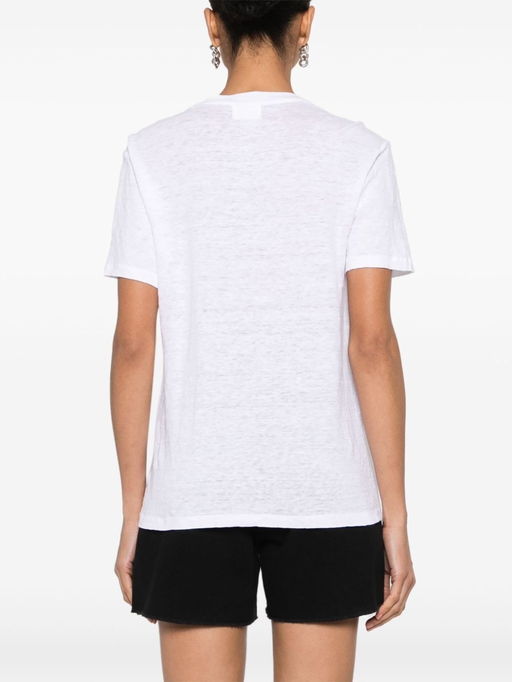 Zewel Flocked Linen T-Shirt - 3