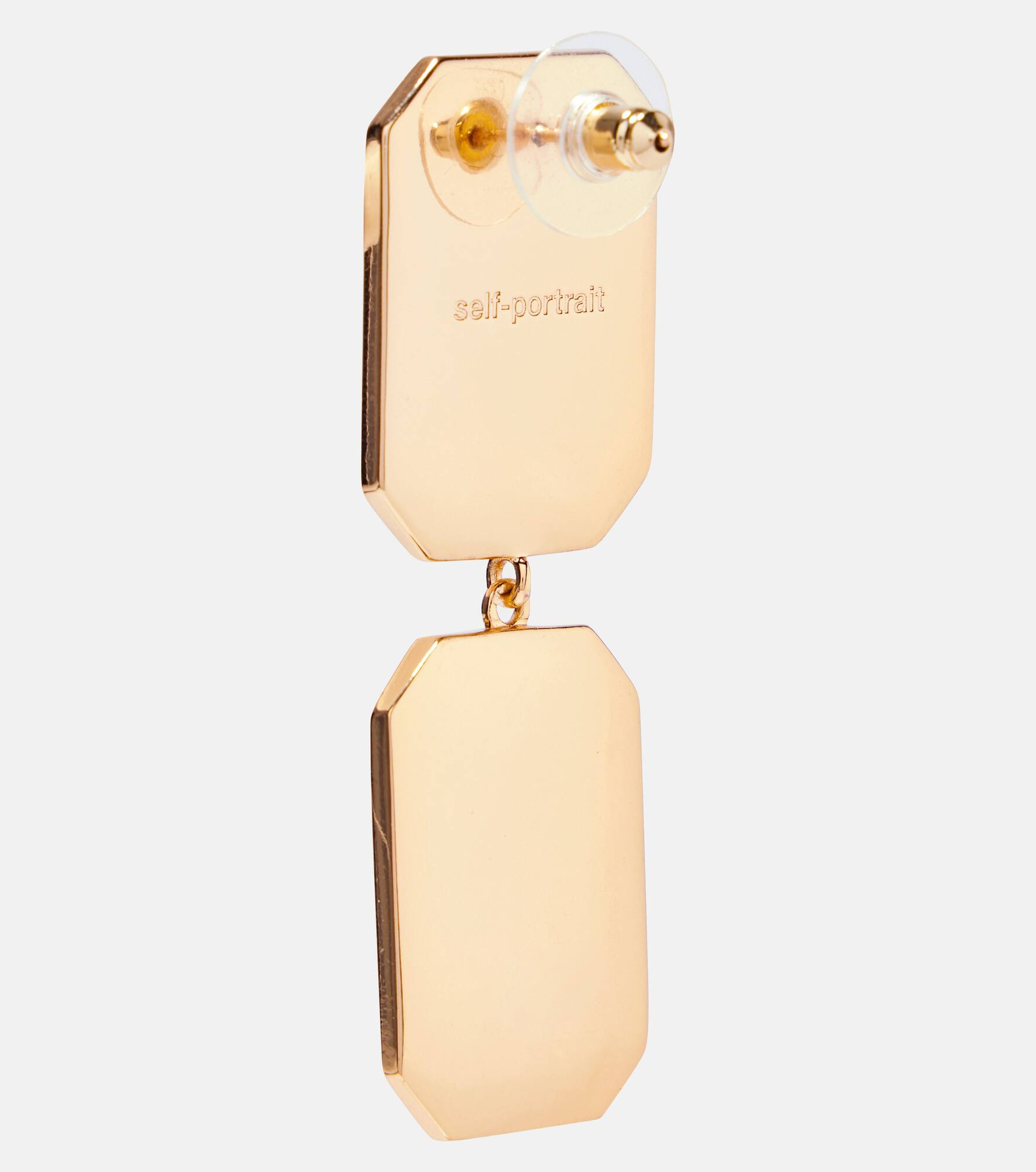 Amber gold-plated drop earrings - 5