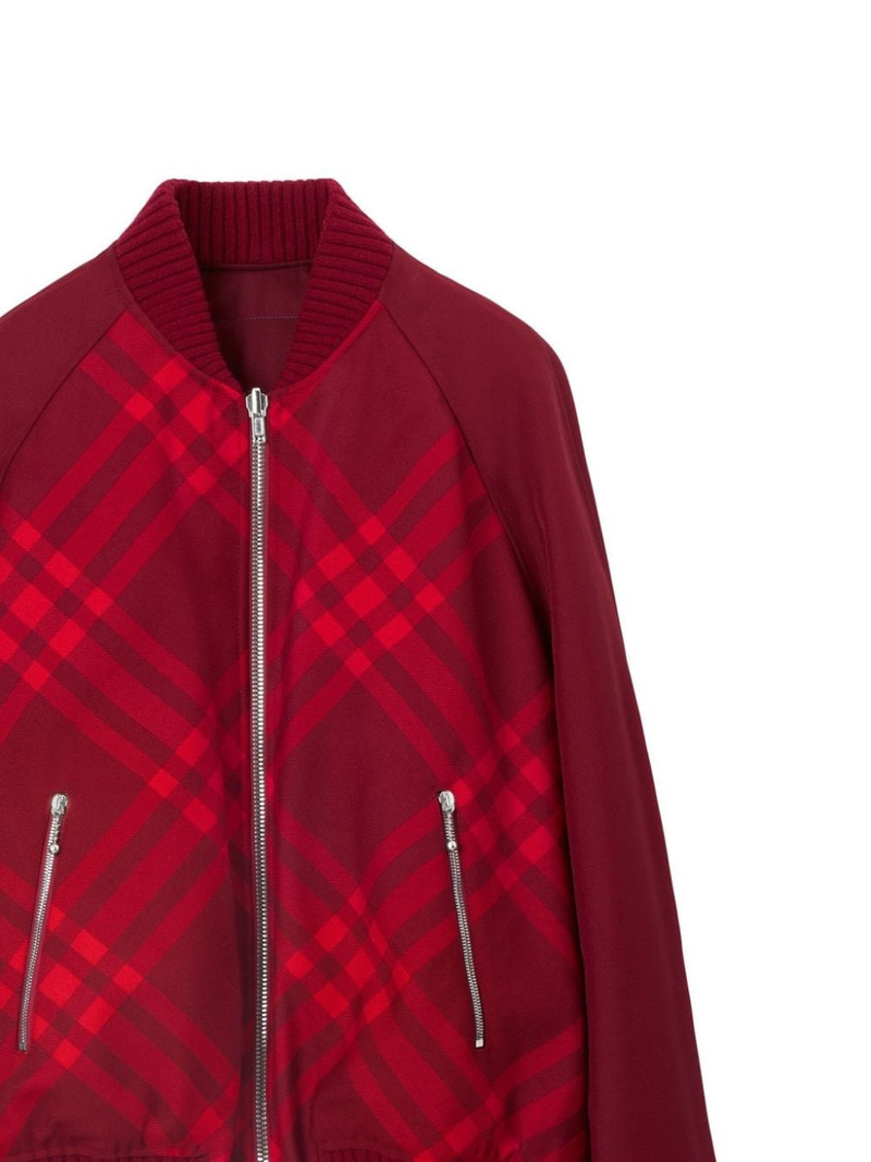 reversible check-print bomber jacket 5