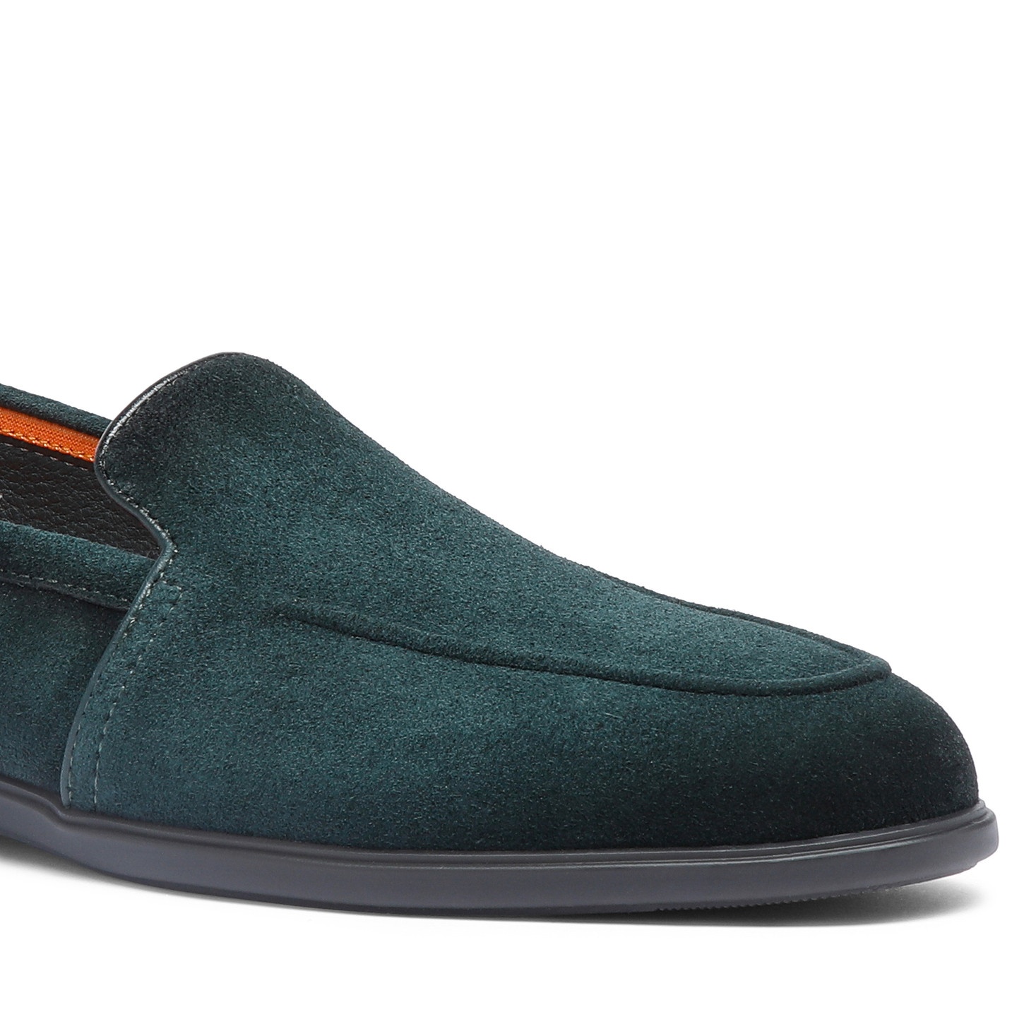 Men's dark green suede loafer - 5