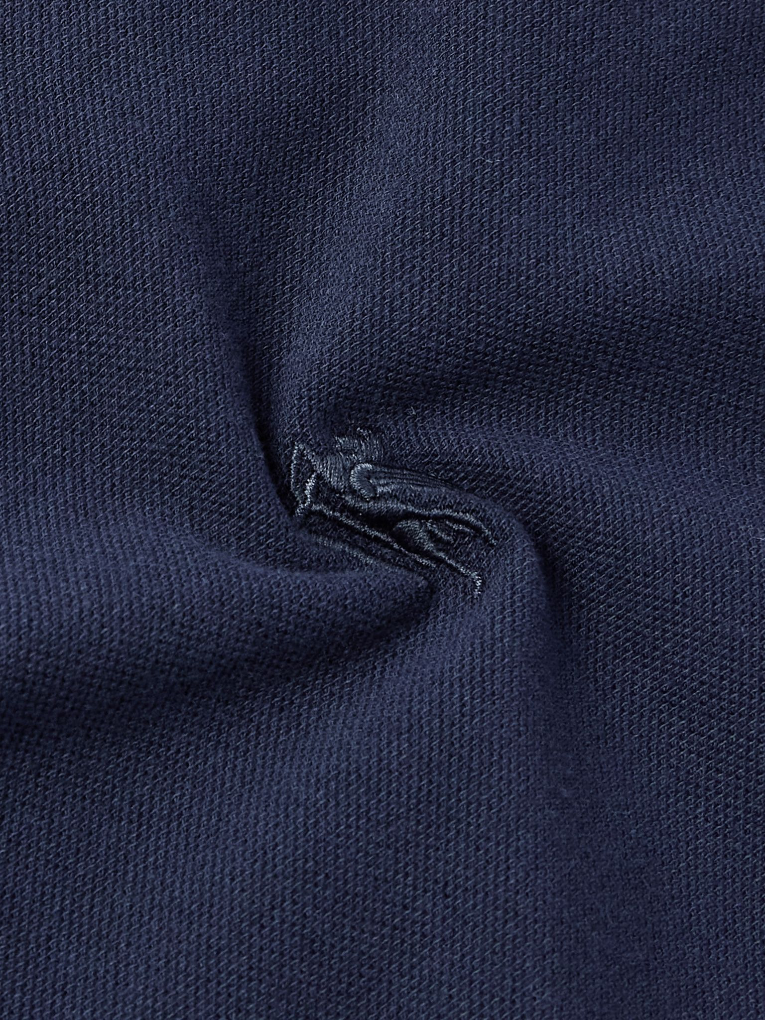 Logo-Embroidered Cotton-Piqué Polo Shirt Blue - 5