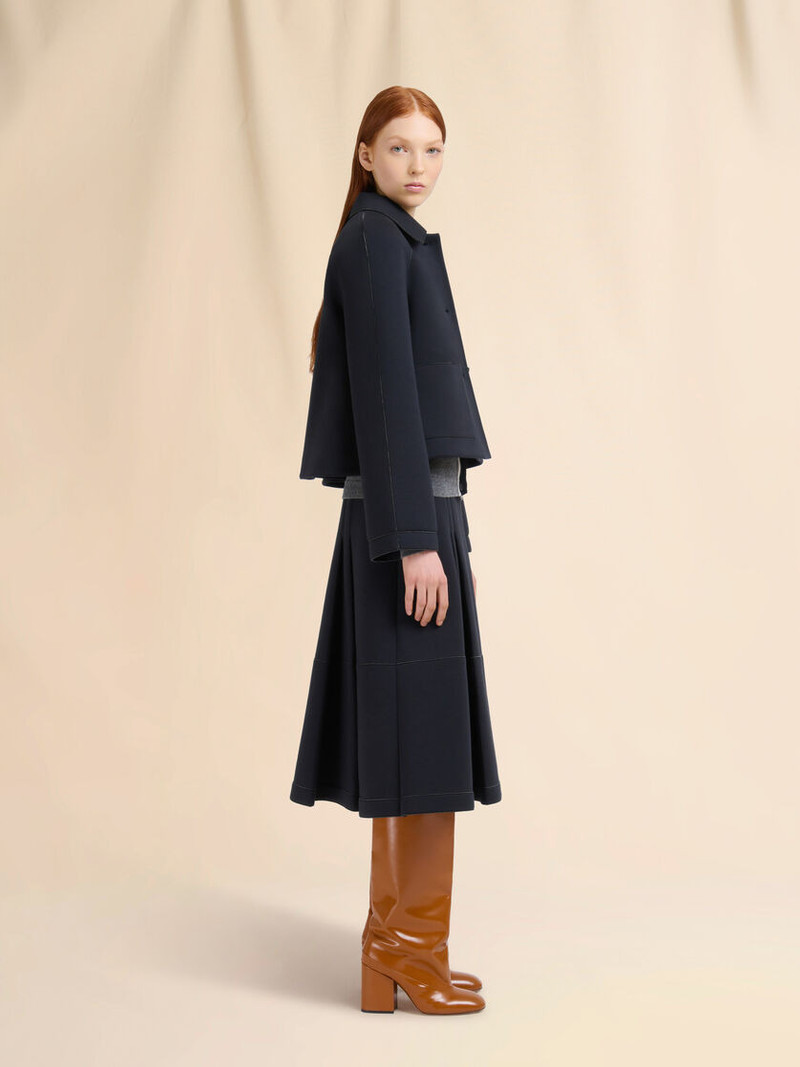 BROWN WOOL SWEATER WITH BICOLOUR NECK 5