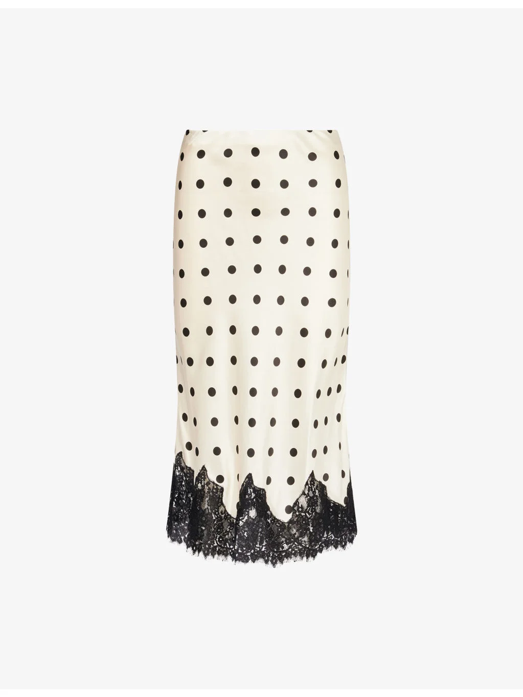 Carolina Polka-Dot Silk Midi Skirt - 1