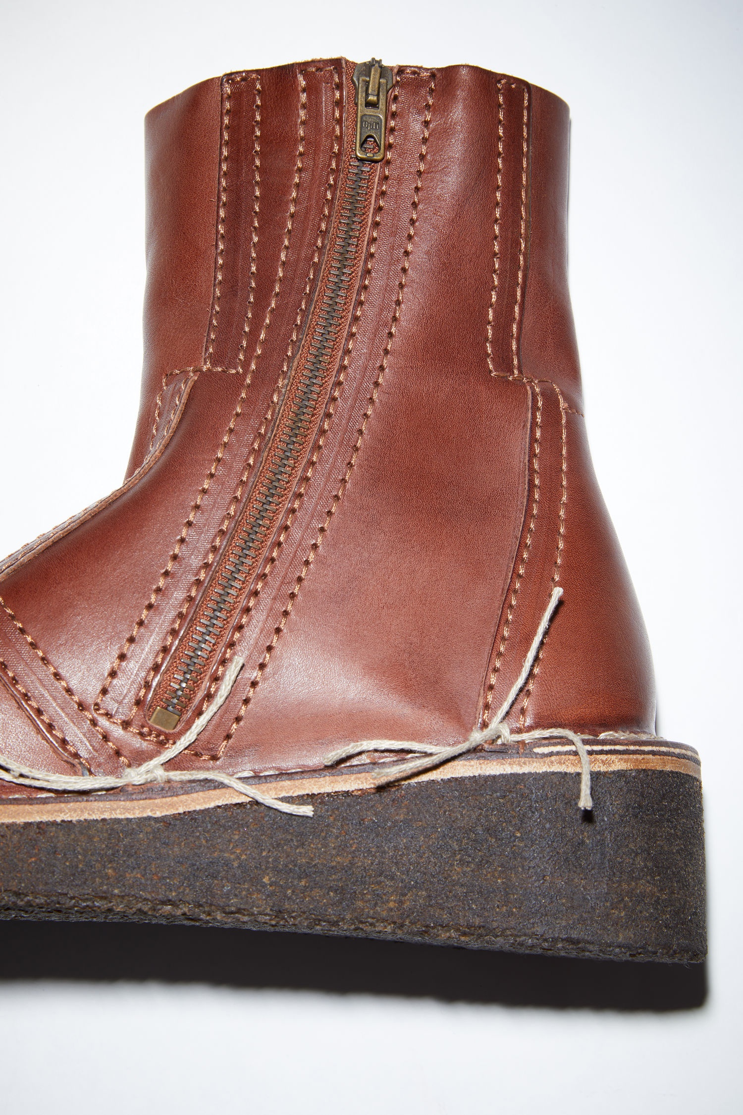 Leather ankle boots - Chestnut brown - 6