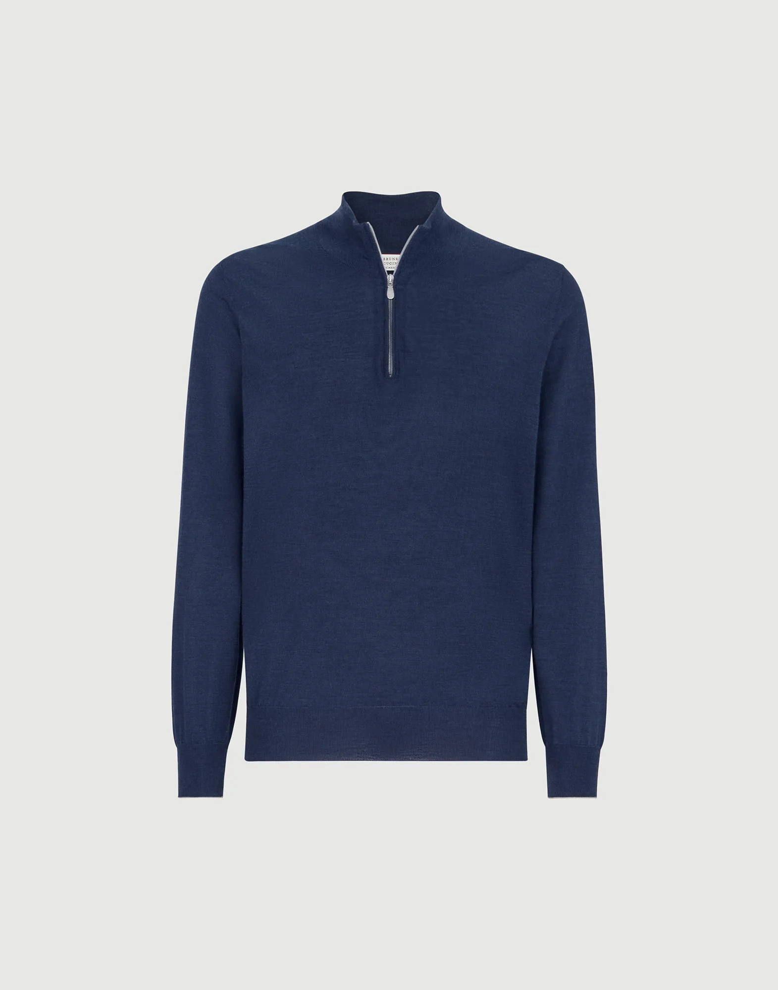 Cashmere, silk and linen lightweight sweater with half zip - 1