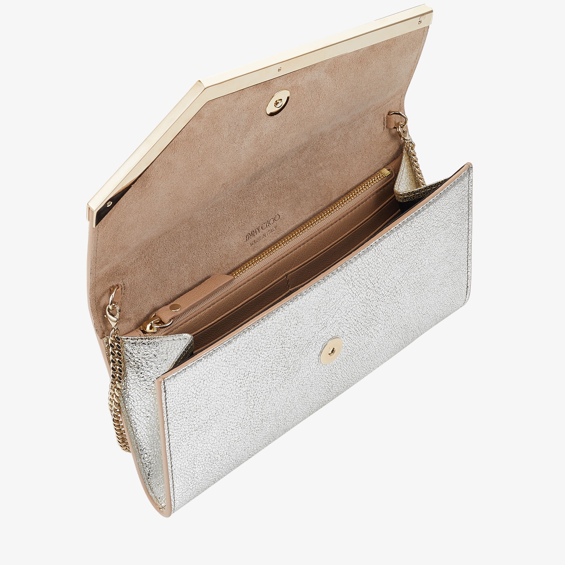 Emmie
Champagne Glitter Leather Clutch Bag - 2
