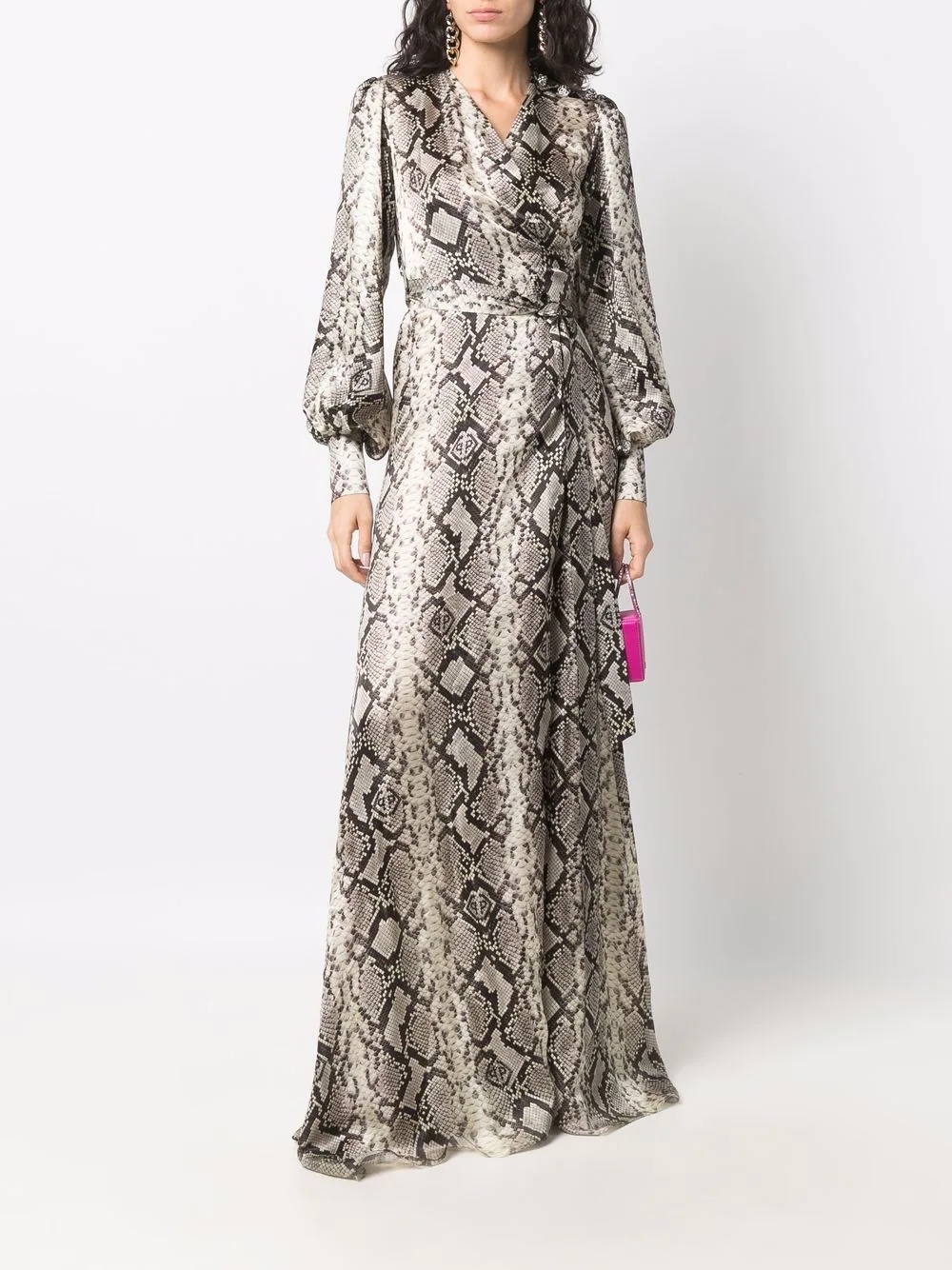 Python-print silk long dress - 2