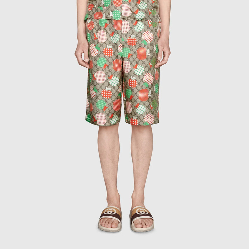 Men's Gucci Les Pommes silk shorts 3