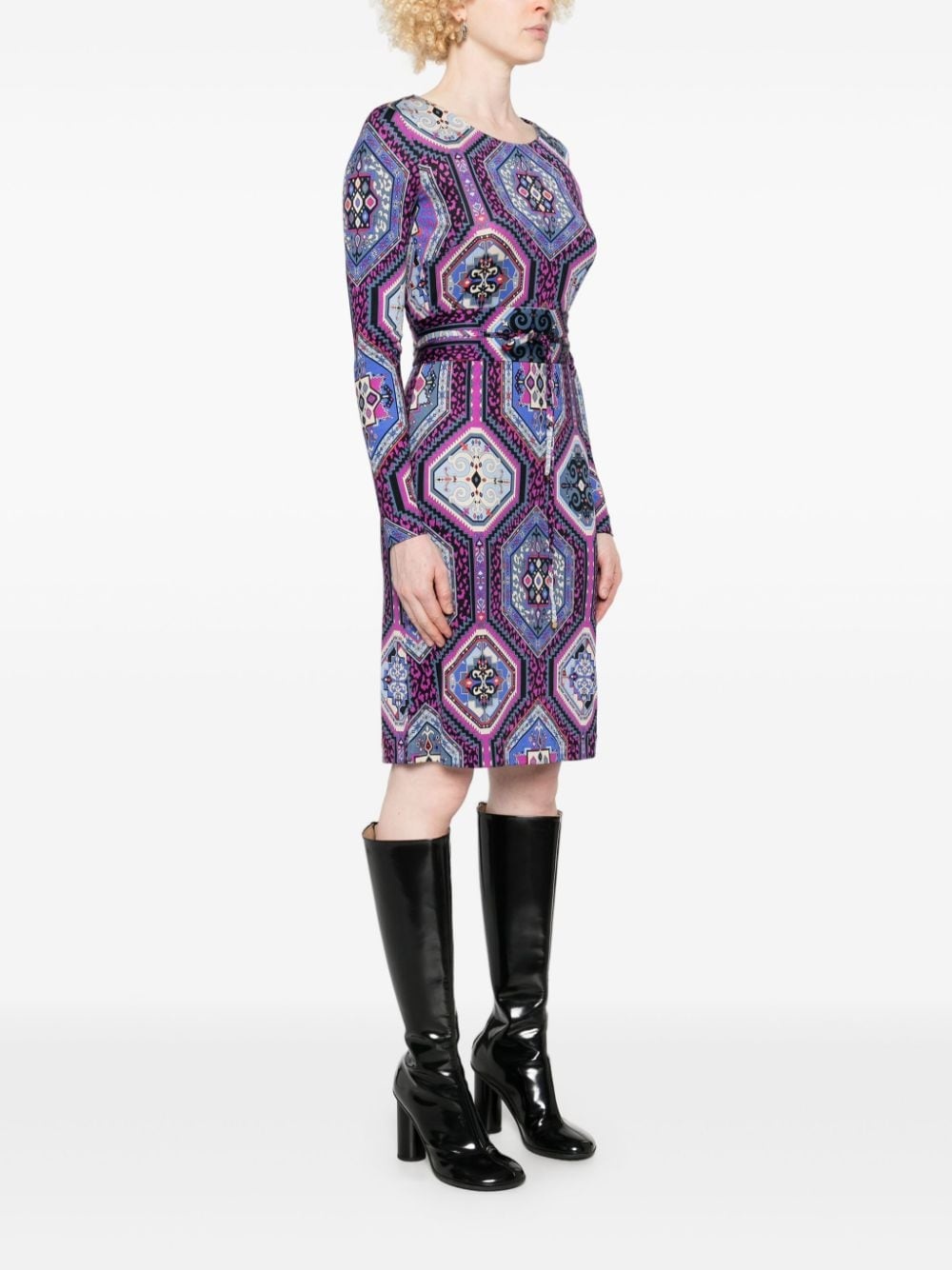 geometric-print midi dress - 3