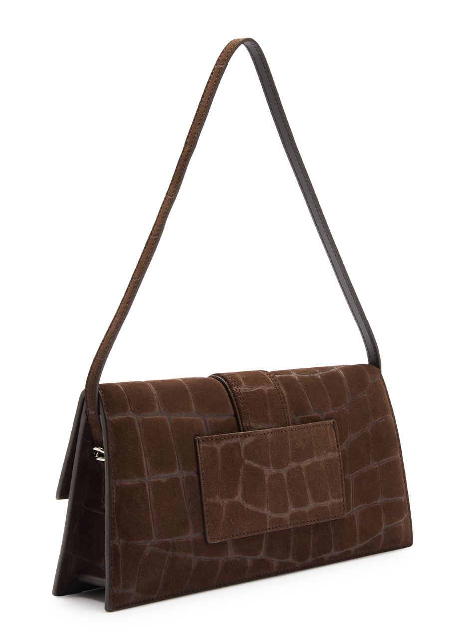 Jacquemus Le Bambino Long Crocodile-effect Suede Shoulder bag - 2