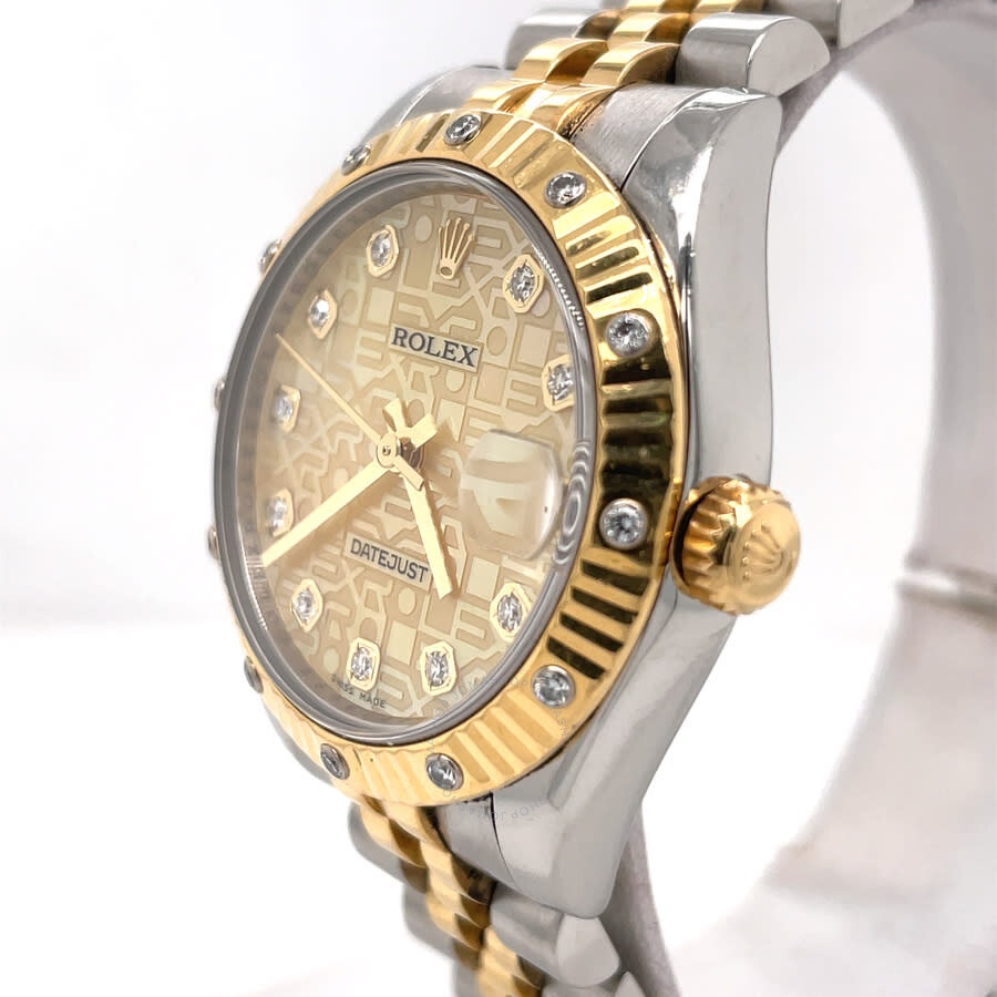 Pre-owned Rolex Datejust Automatic Chronometer Diamond Champagne Dial Ladies Watch 178313CJDJ - 4