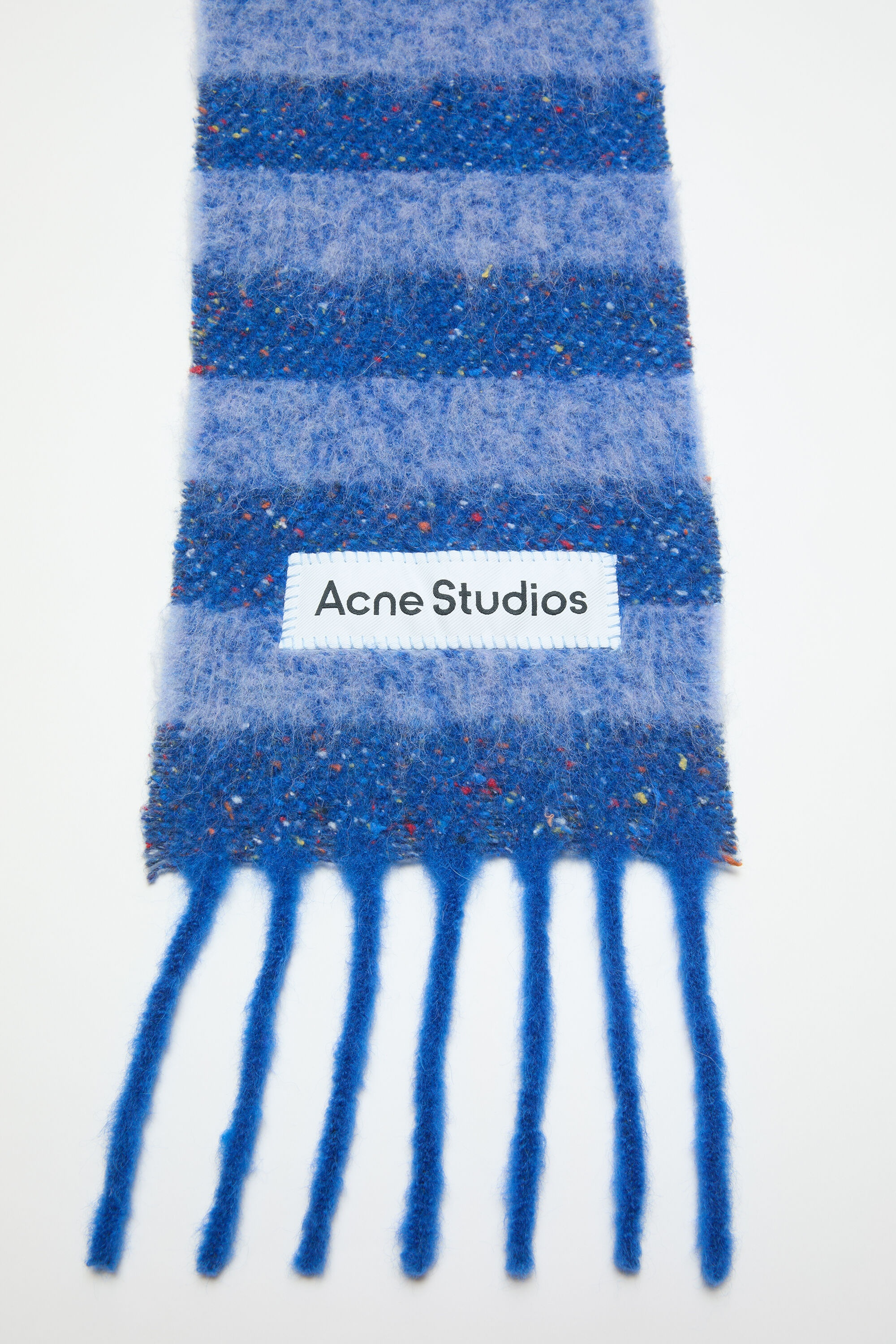 Stripe alpaca scarf - Narrow - Blue/aqua - 3