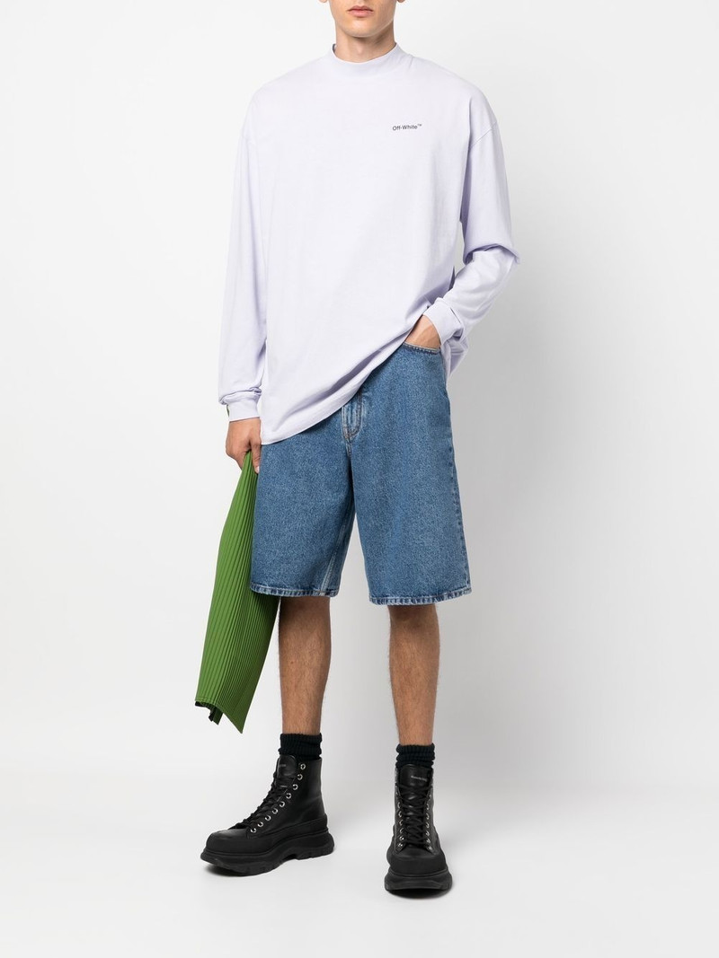 Off-White Single Arrow skate denim shorts outlook