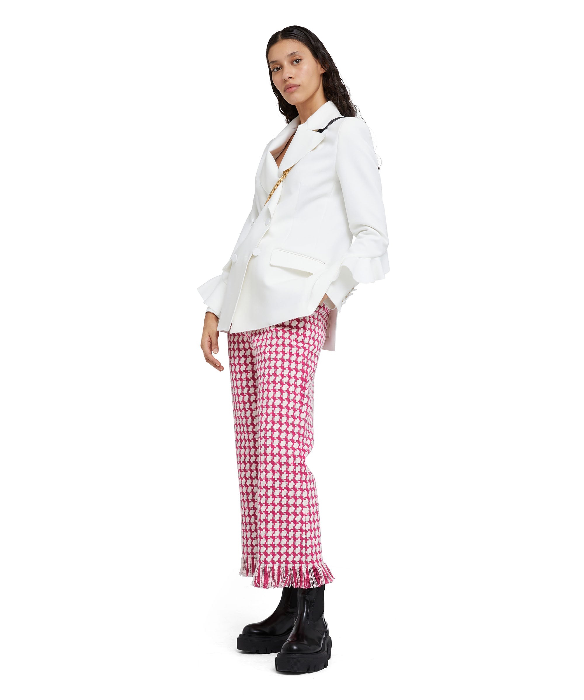Houndstooth pants with straight legs - 5