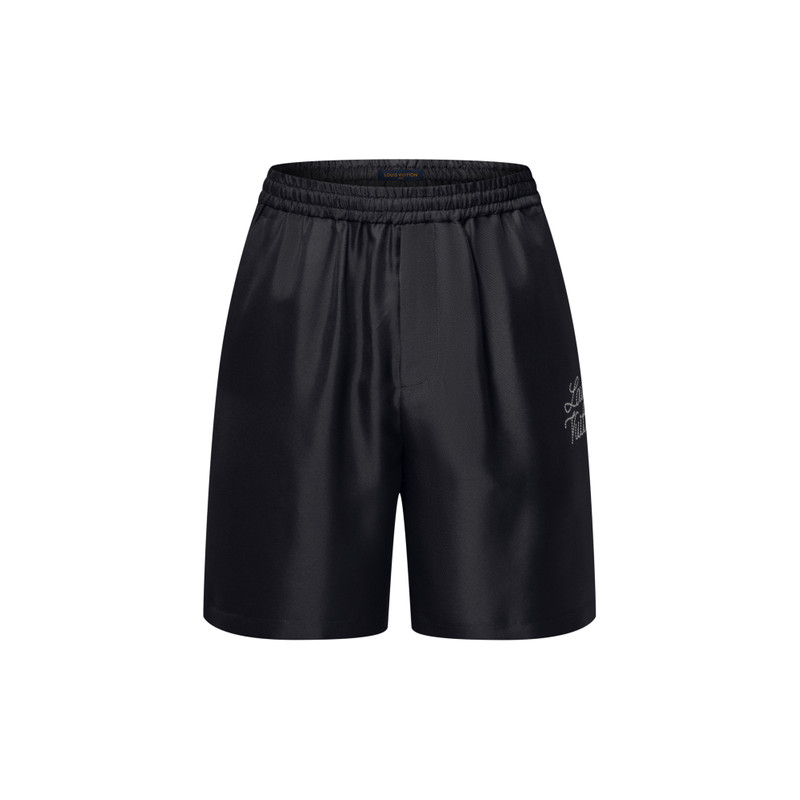 Printed Signature Silk Shorts - 1