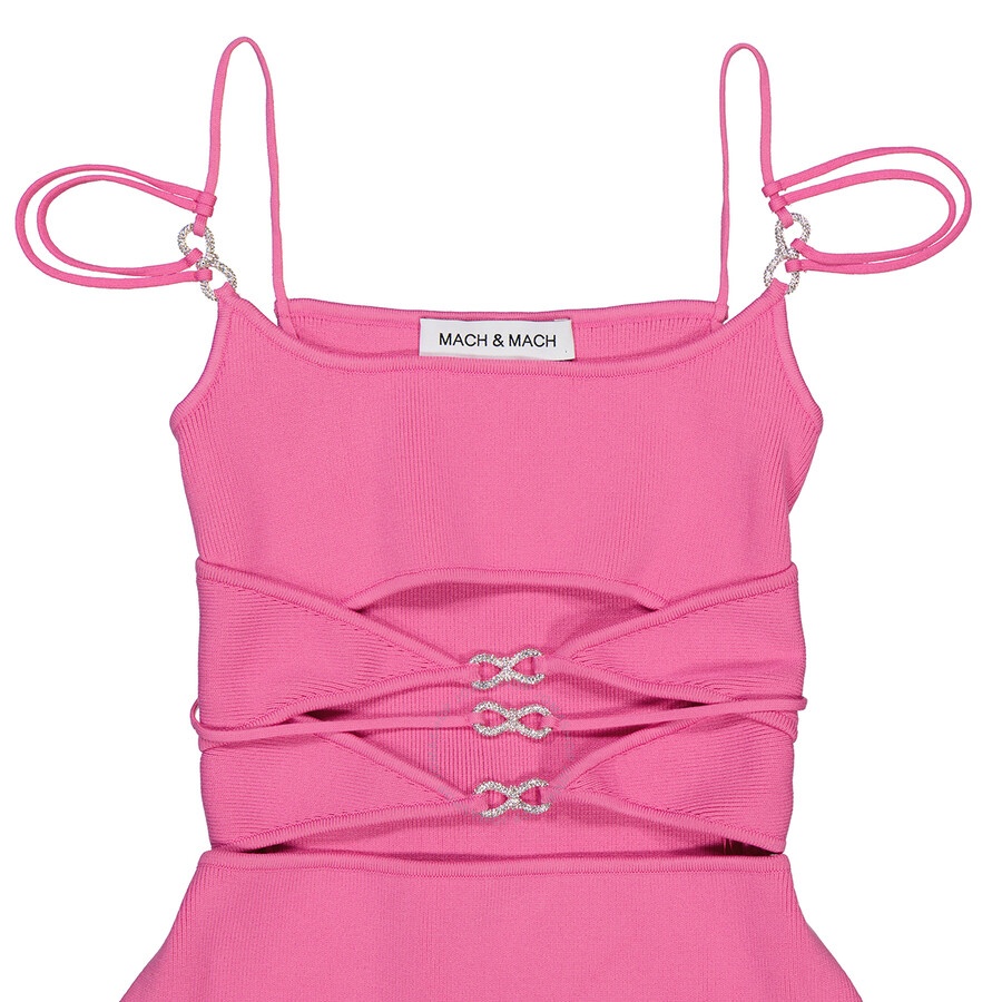 Mach & Mach Ladies Pink Matilde Crystal Bow Dresses - 7