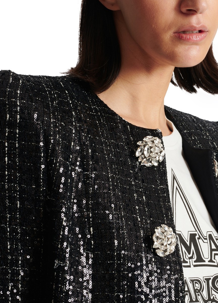 Sequined Tweed Jacket - 4