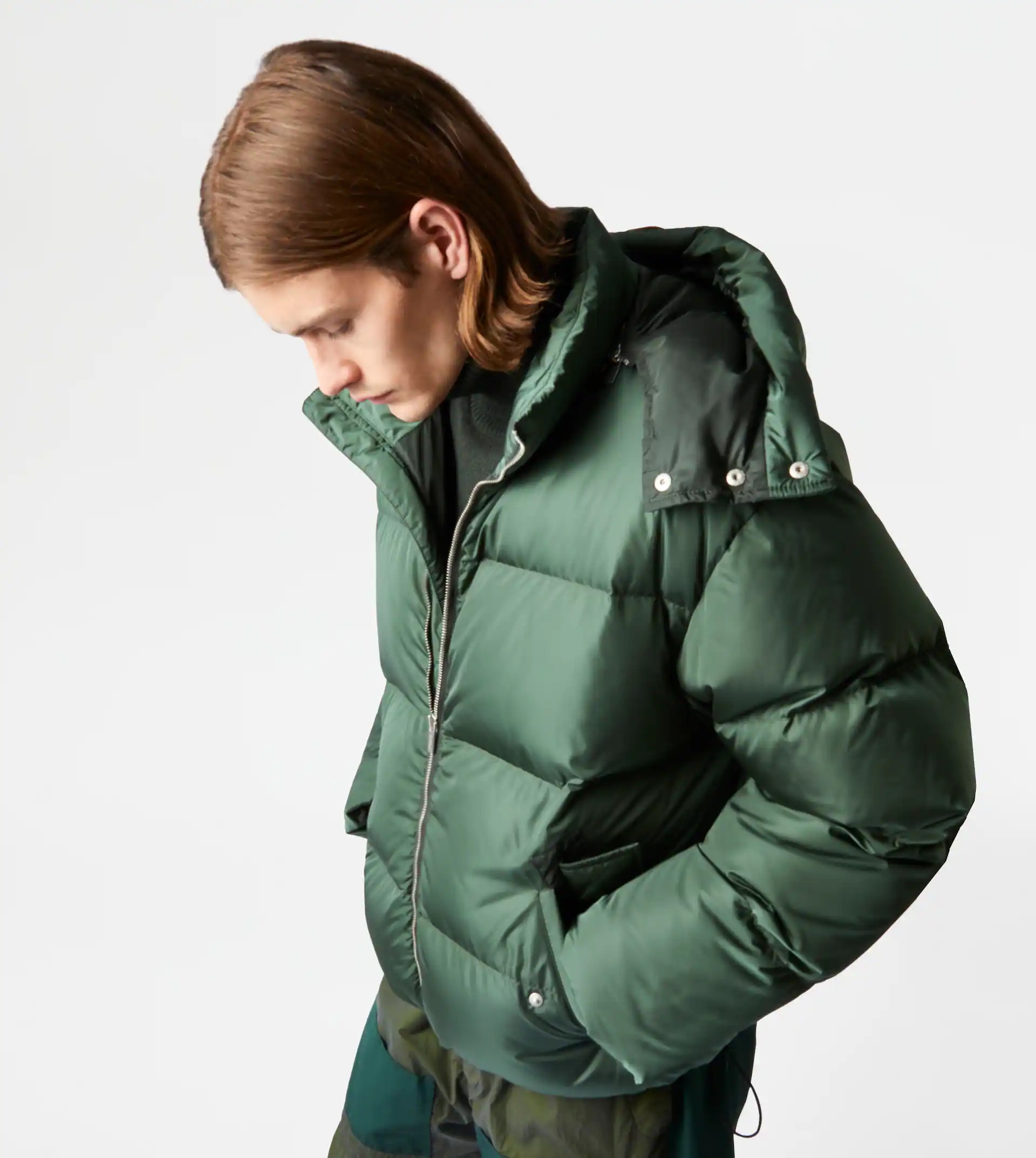 HOODED DOWN JACKET - GREEN - 7