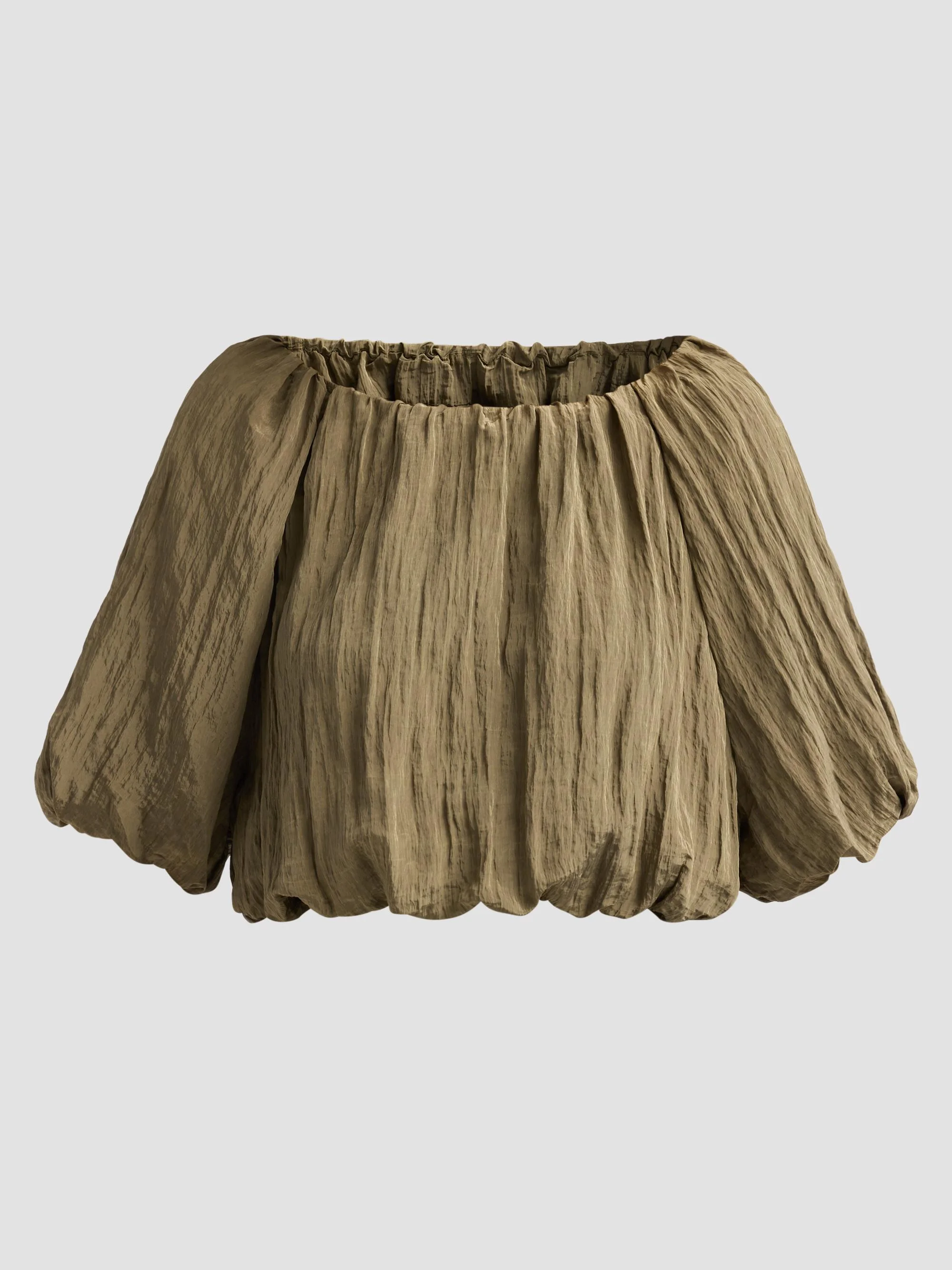 Women's Anni Puff-Sleeve Crop Top - Sea Turtle - 1