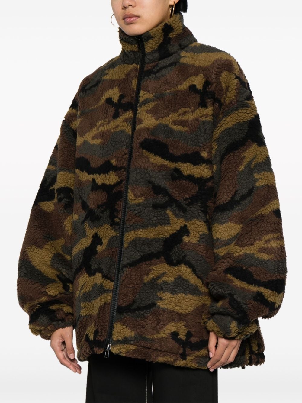 camouflage-print fleece jacket - 3