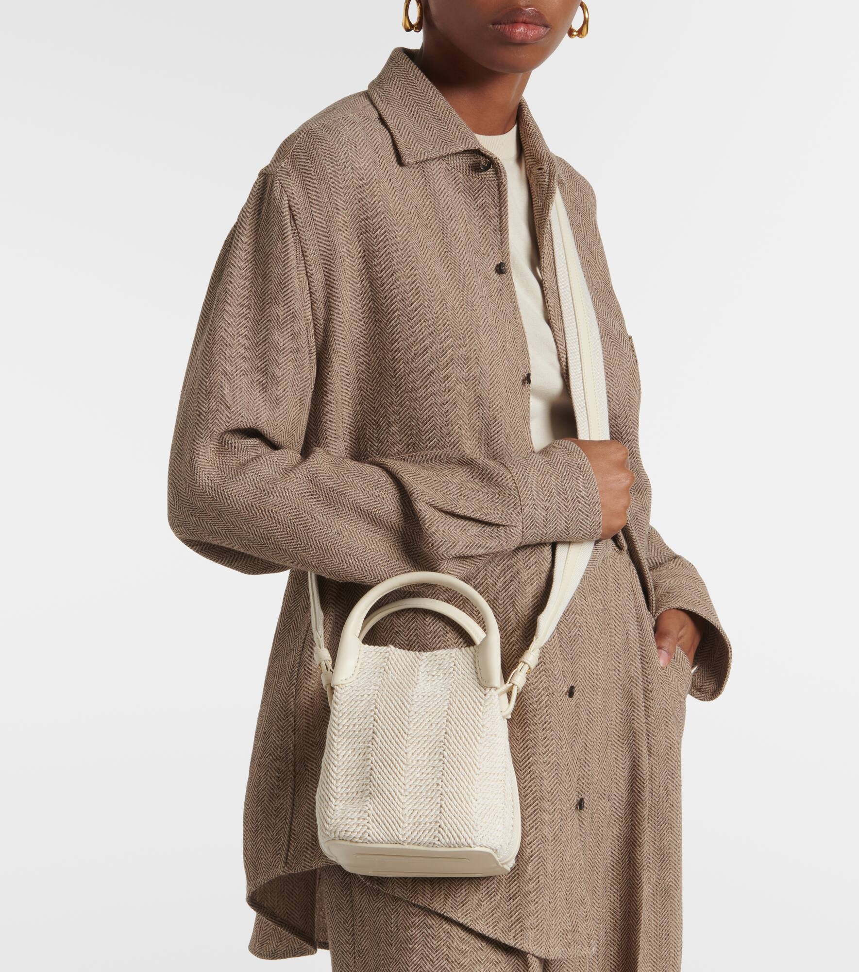 Bale Micro leather-trimmed bucket bag - 2