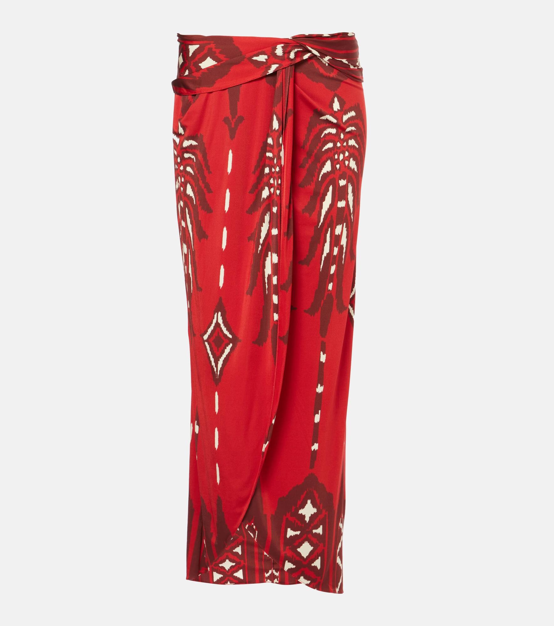 Printed twisted midi skirt - 1